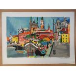 Francois DESNOYER A view of the city of Venice (Italy) Signed lithograph on vellum [...]