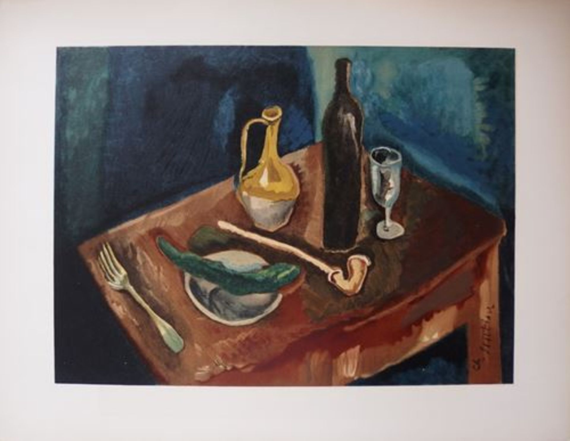 Chaïm SOUTINE Still life with a pipe Lithograph on Arches vellum paper Printed by [...]