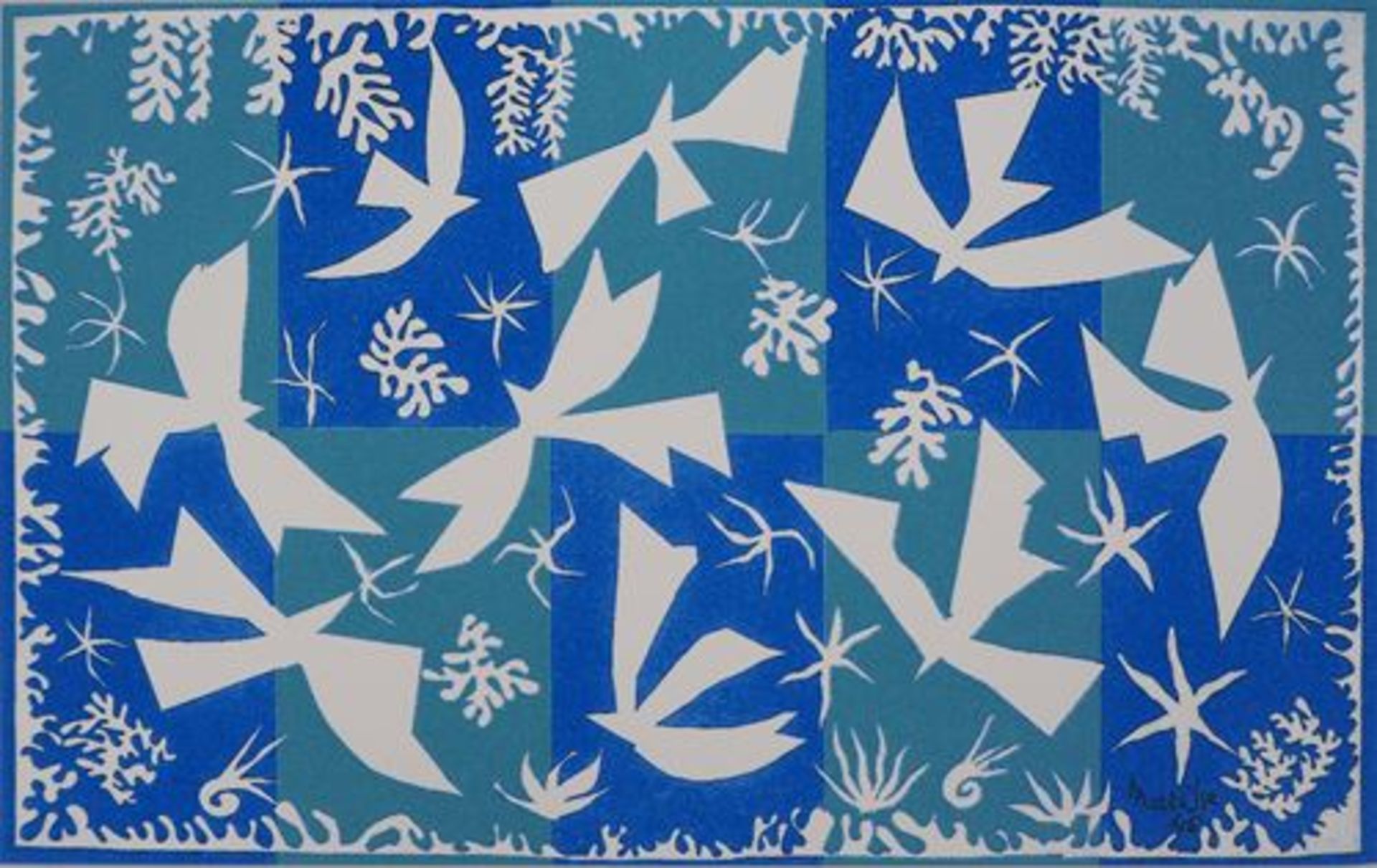 Henri Matisse (1869-1954)(after) Doves in the sky, 2000 Silkscreen on vellum [...]