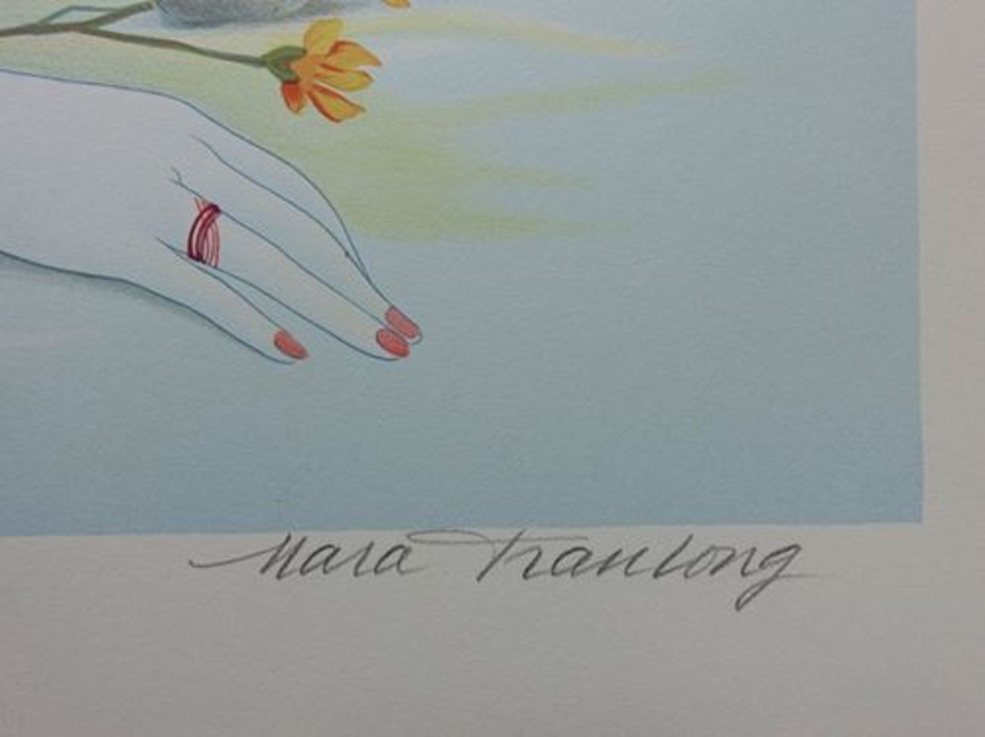 Mara TRAN LONG (1935-) The Geisha and her cat - Original lithograph - Limited [...] - Bild 3 aus 9