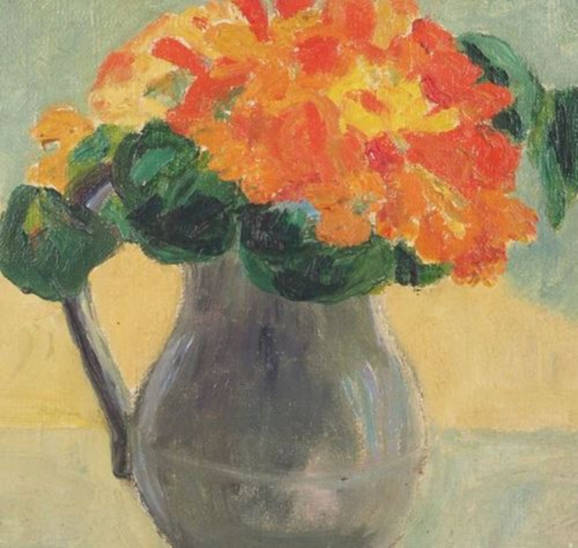 Guus Van Dongen Bouquet of gerberas Oil on isorel panel Signed bottom right Size at [...] - Bild 4 aus 6