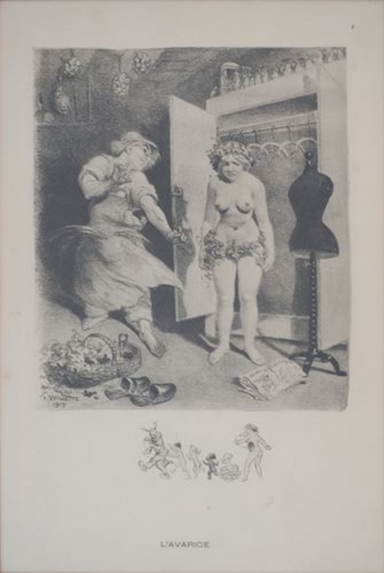 Adolphe Léon WILLETTE The Cardinal Sins Set of seven original engravings Signed in [...] - Bild 23 aus 33
