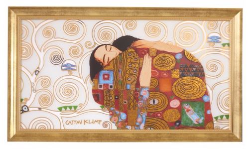 Gustav Klimt (after) - Fulfilment Art on glass Plate signed &amp; numbered 132/150 [...]