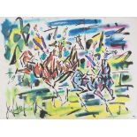 GEN PAUL (Eugene PAUL says) Horse race : the Finish Watercolour and original gouache [...]