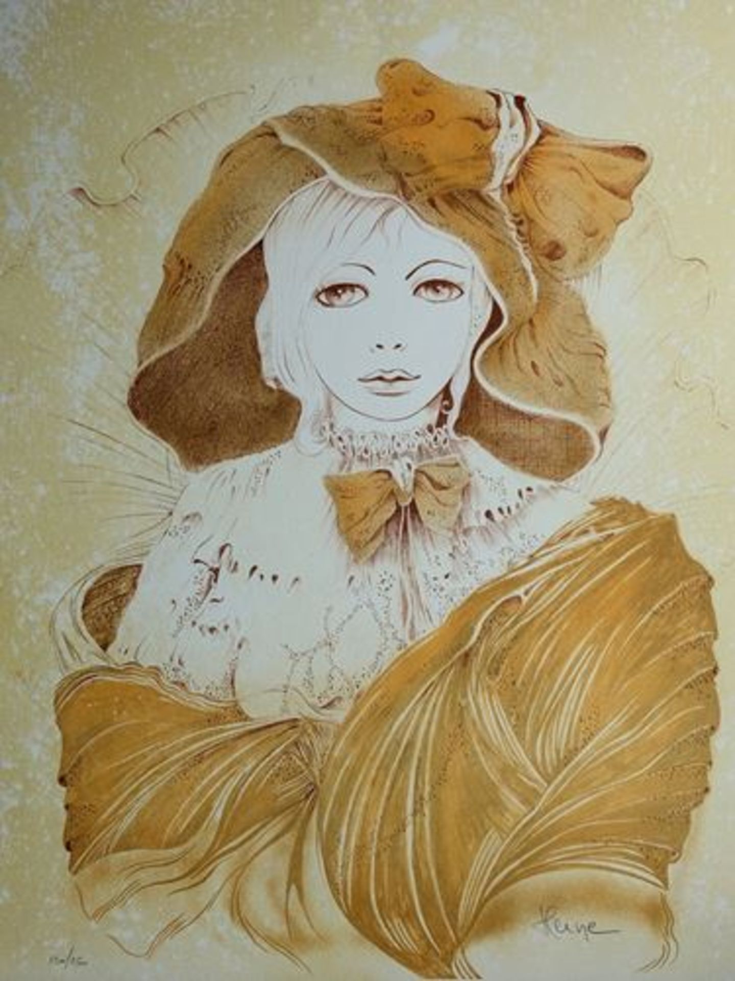 Jean HEINE Young woman with veil Original lithograph Signed in pencil by [...] - Bild 6 aus 7