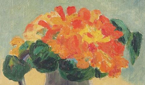 Guus Van Dongen Bouquet of gerberas Oil on isorel panel Signed bottom right Size at [...] - Image 5 of 6