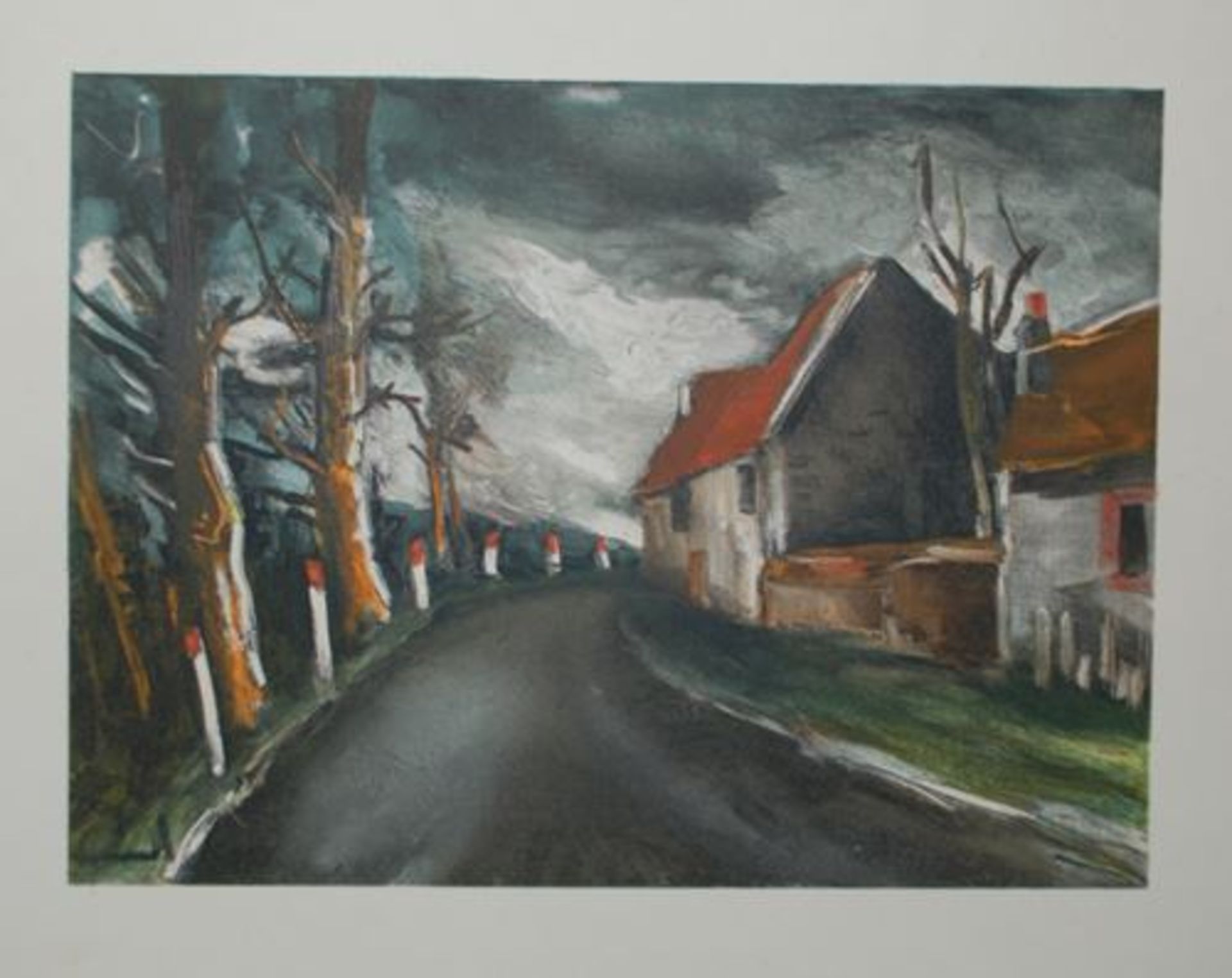 Maurice De Vlaminck - La route de Longny Lithograph by Charles Sorlier Plate signed [...]