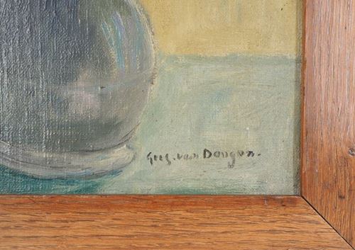 Guus Van Dongen Bouquet of gerberas Oil on isorel panel Signed bottom right Size at [...] - Image 2 of 6