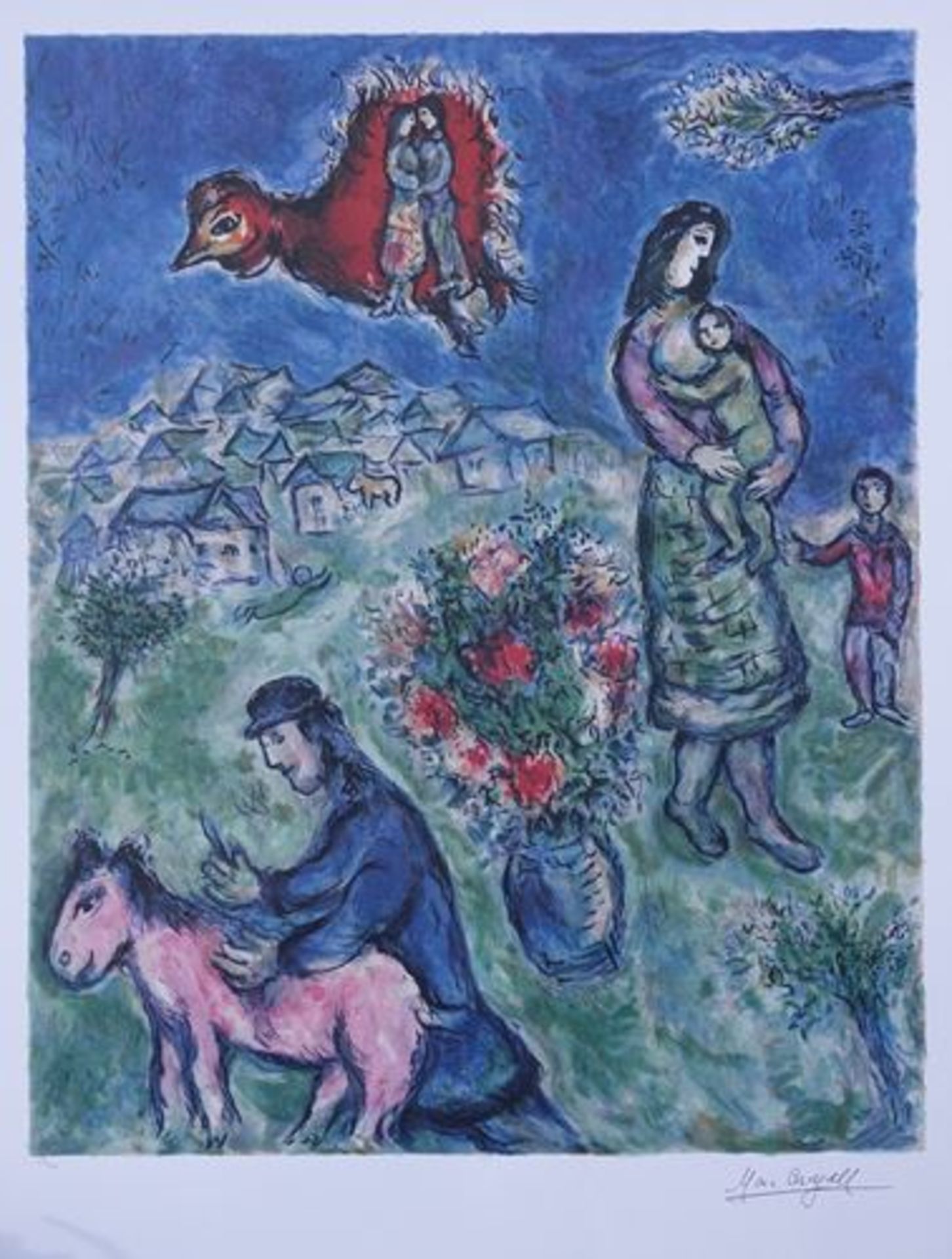 Marc CHAGALL (1887-1985) (after) The village road - lithographic print from an [...] - Bild 5 aus 12