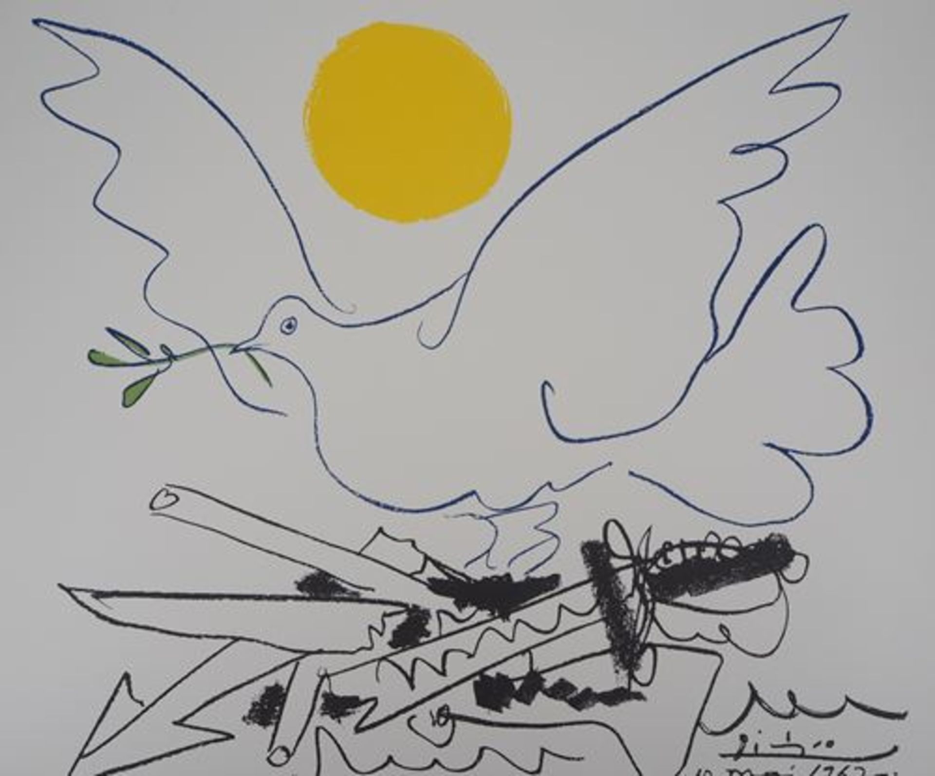 Pablo PICASSO (after) Dove of the future Colour lithograph Signed in the plate On [...]