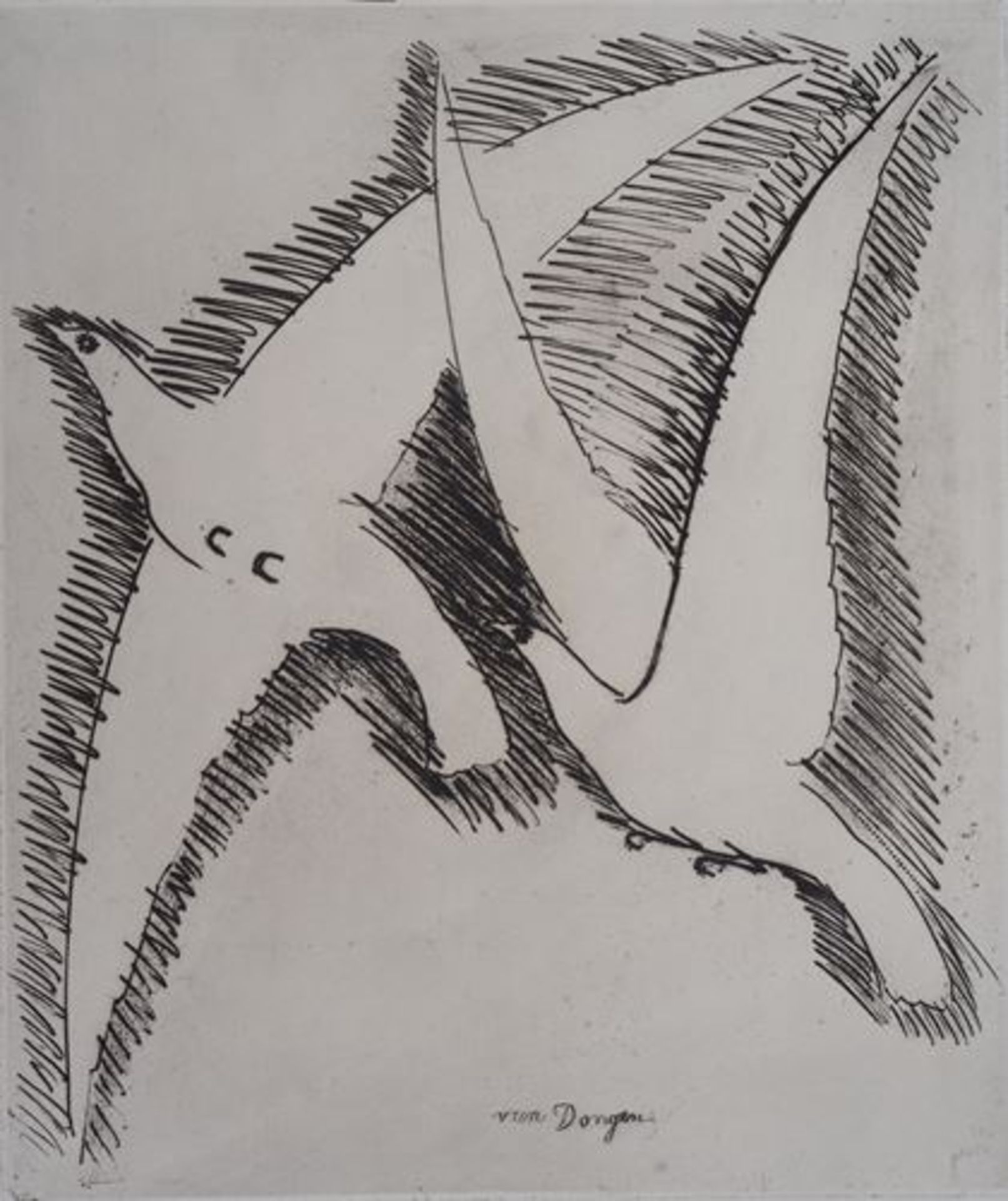 Kees VAN DONGEN The seagulls, 1930 Original etching Signed in the plate On vellum [...] - Bild 4 aus 6