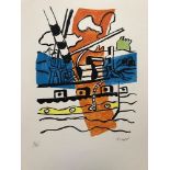 Fernand Léger - Le remorqueur Original lithograph on vélin d'Arches paper Plate [...]