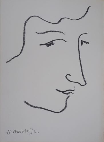 Henri MATISSE (1869-1954) Portrait in profile, 1952 Lithograph (Mourlot workshop) on [...]