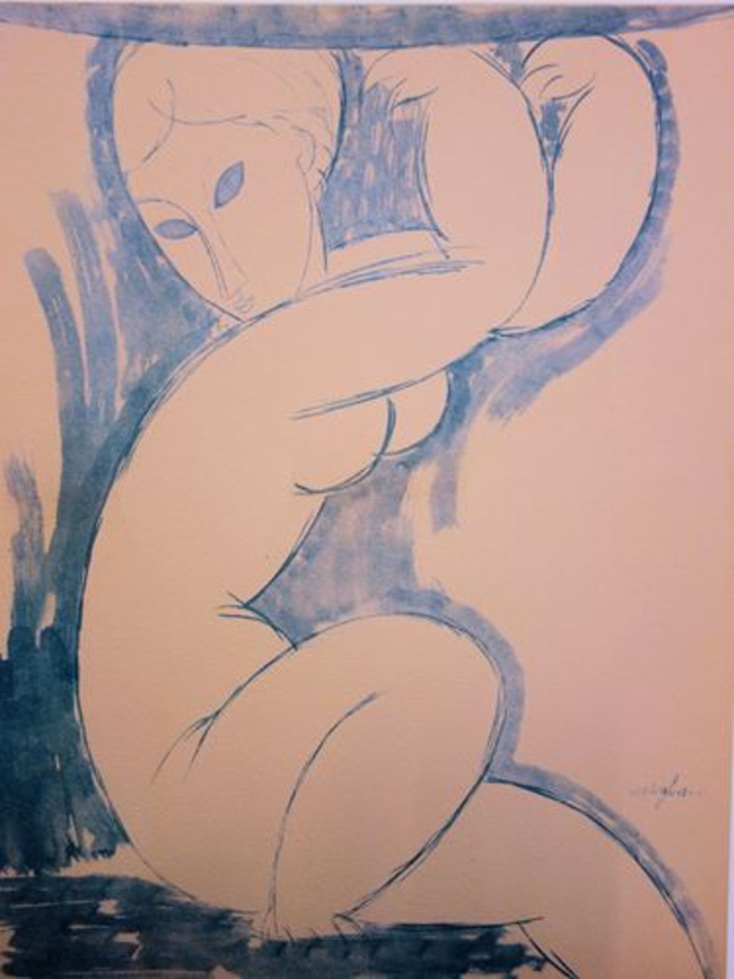 Amedeo MODIGLIANI Naked woman sitting Lithograph from a drawing on Vellum 45 x 36 [...] - Bild 4 aus 5