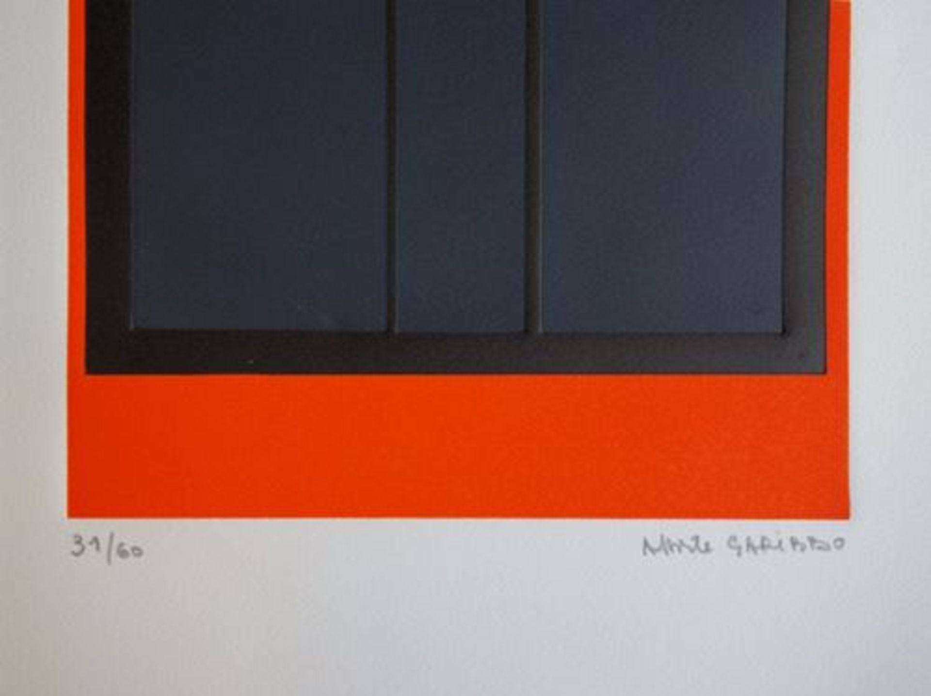 Alberte GARIBBO Black squares on orange Original engraving Signed in pencil Numbered [...] - Bild 3 aus 5