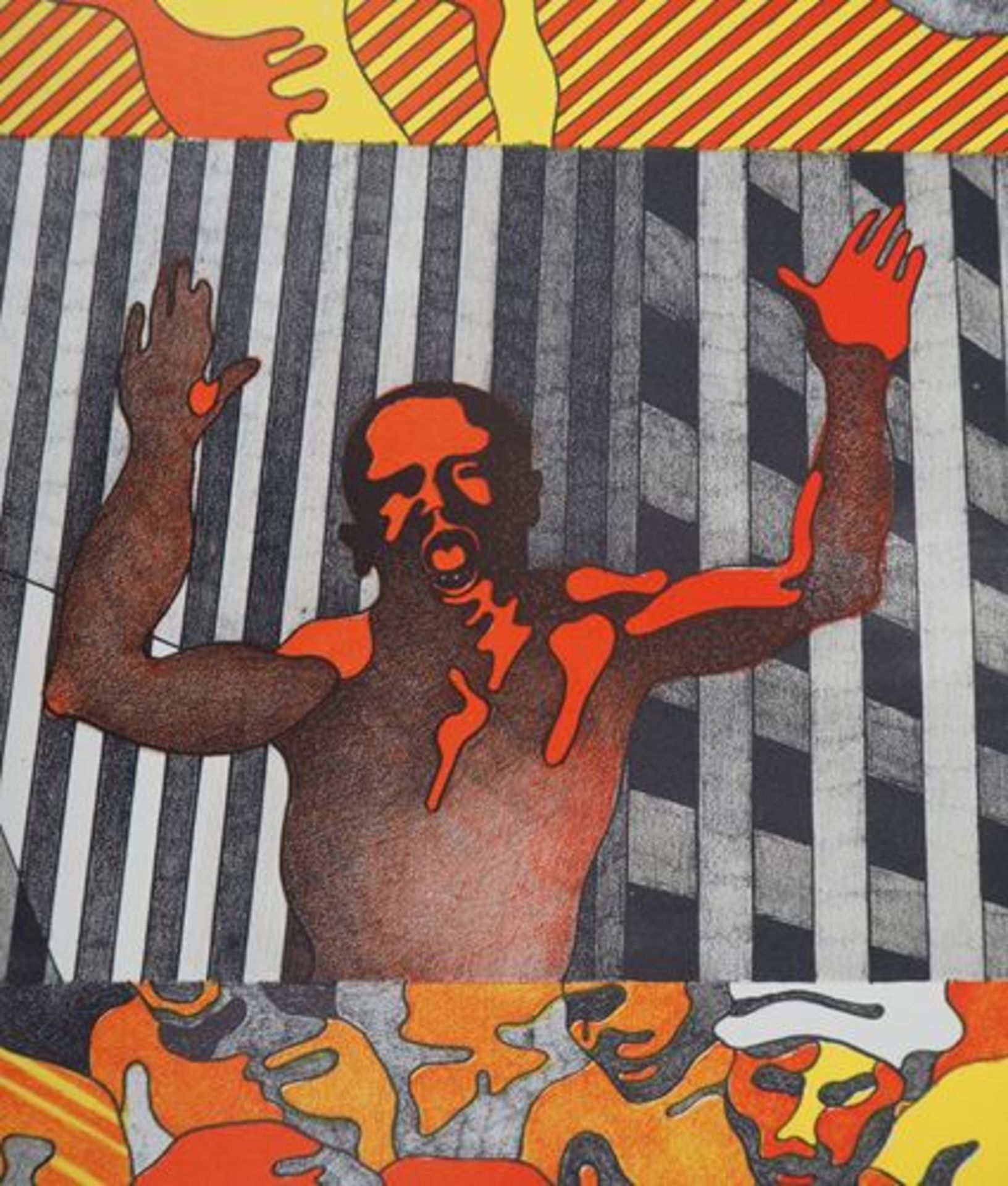 Henri CUECO (1929-2017) The Red Men Lithograph On poster paper 75 x 50 cm Very [...] - Bild 4 aus 5