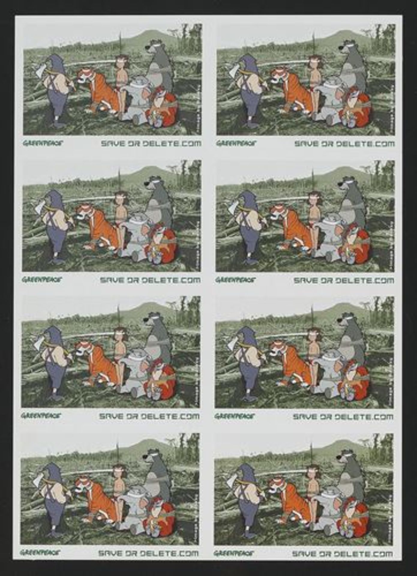 BANKSY (1974) Colour screenprint on plate of 8 stickers created for Greenpeace, 2001 [...]