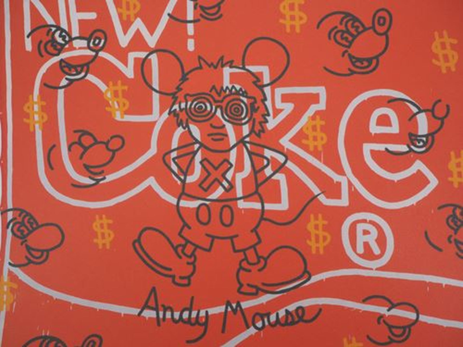 Keith HARING Andy Mouse, coke and dollar Screenprint on vellum Signed in the [...] - Bild 4 aus 6