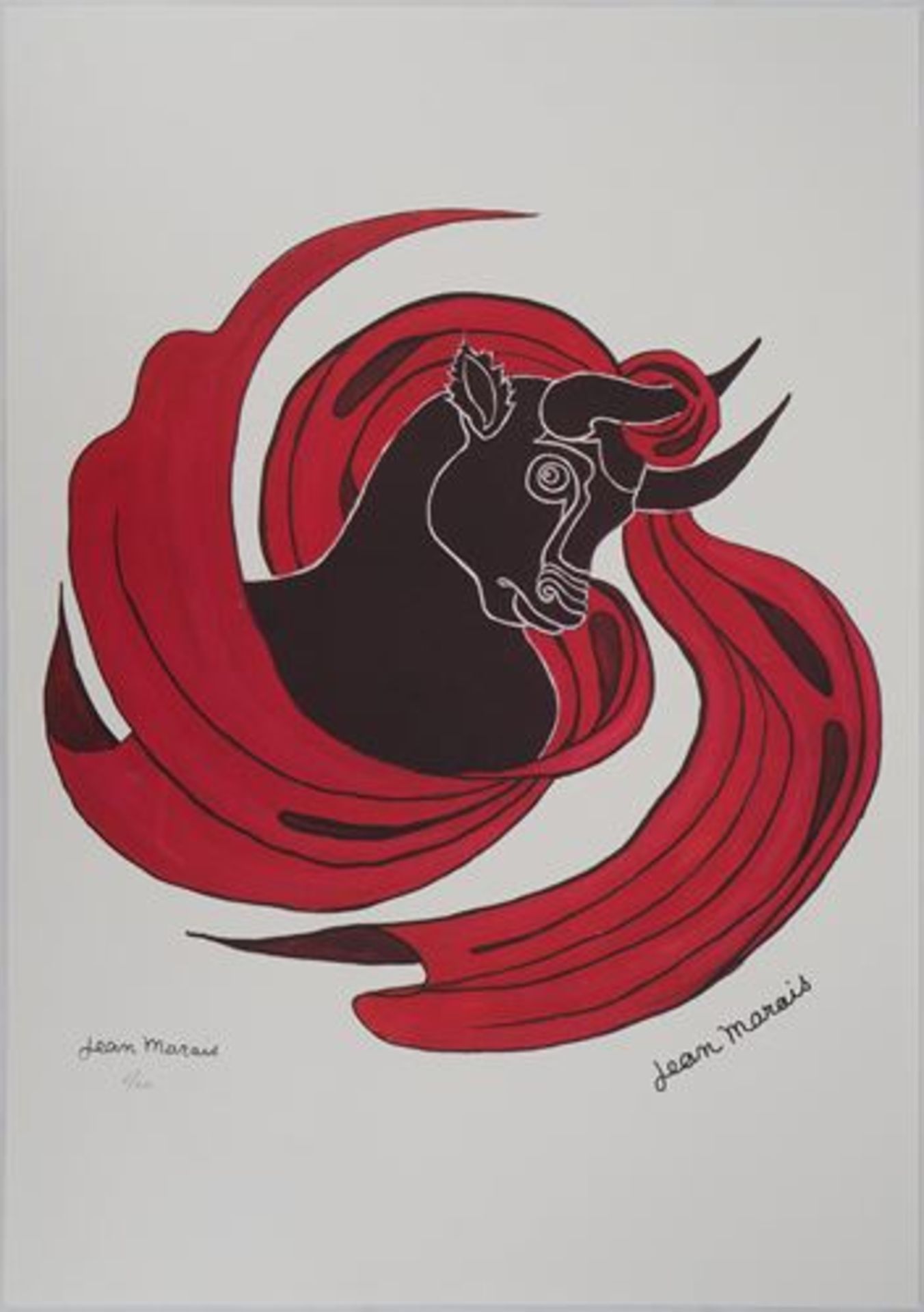 Jean MARAIS Zodiac, The Bull Lithograph Signed in the plate Signed with stamp of the [...] - Bild 2 aus 7