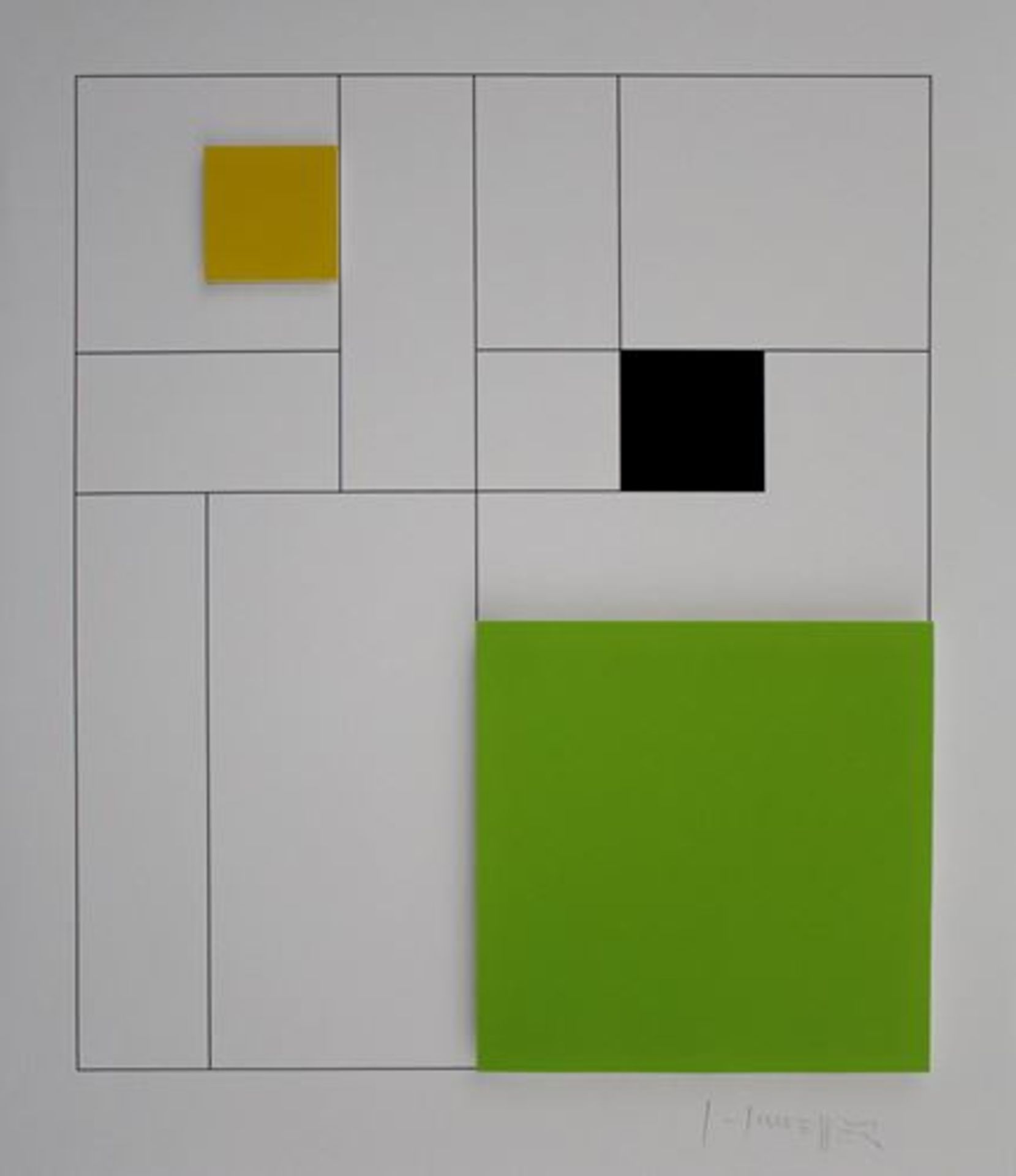 Gottfried Honegger (1917 - 2016) "Composition 3 squares" 3D serigraphy, justified [...]