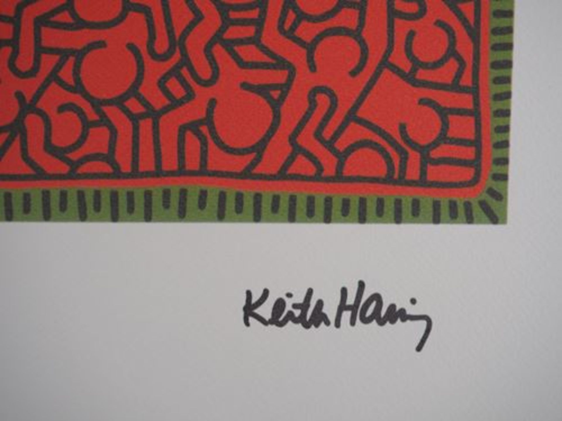 Keith HARING Crowd in red Screenprint on Vellum Signed in the plate Bears the dry [...] - Bild 2 aus 6