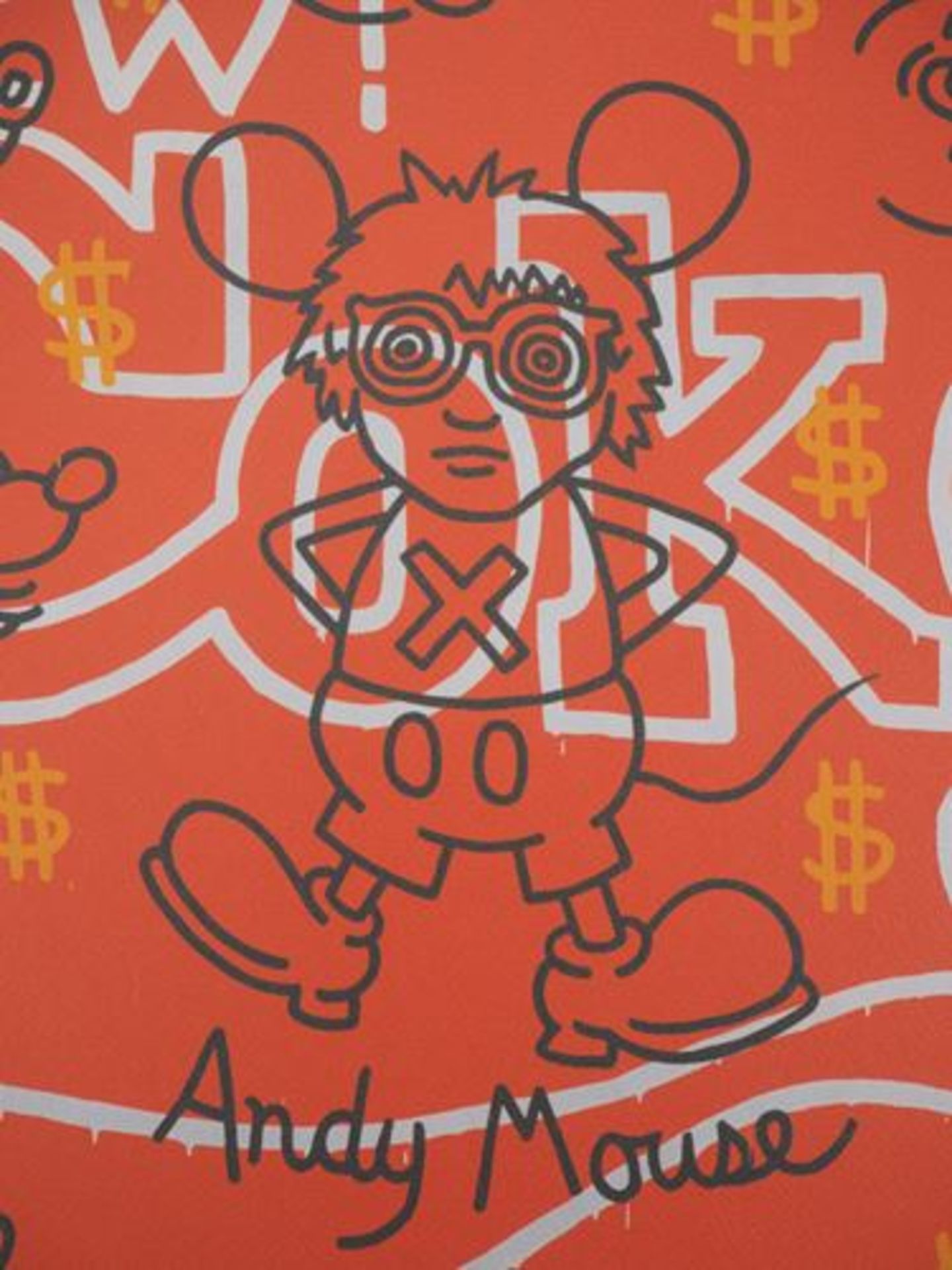 Keith HARING Andy Mouse, coke and dollar Screenprint on vellum Signed in the [...] - Bild 3 aus 6