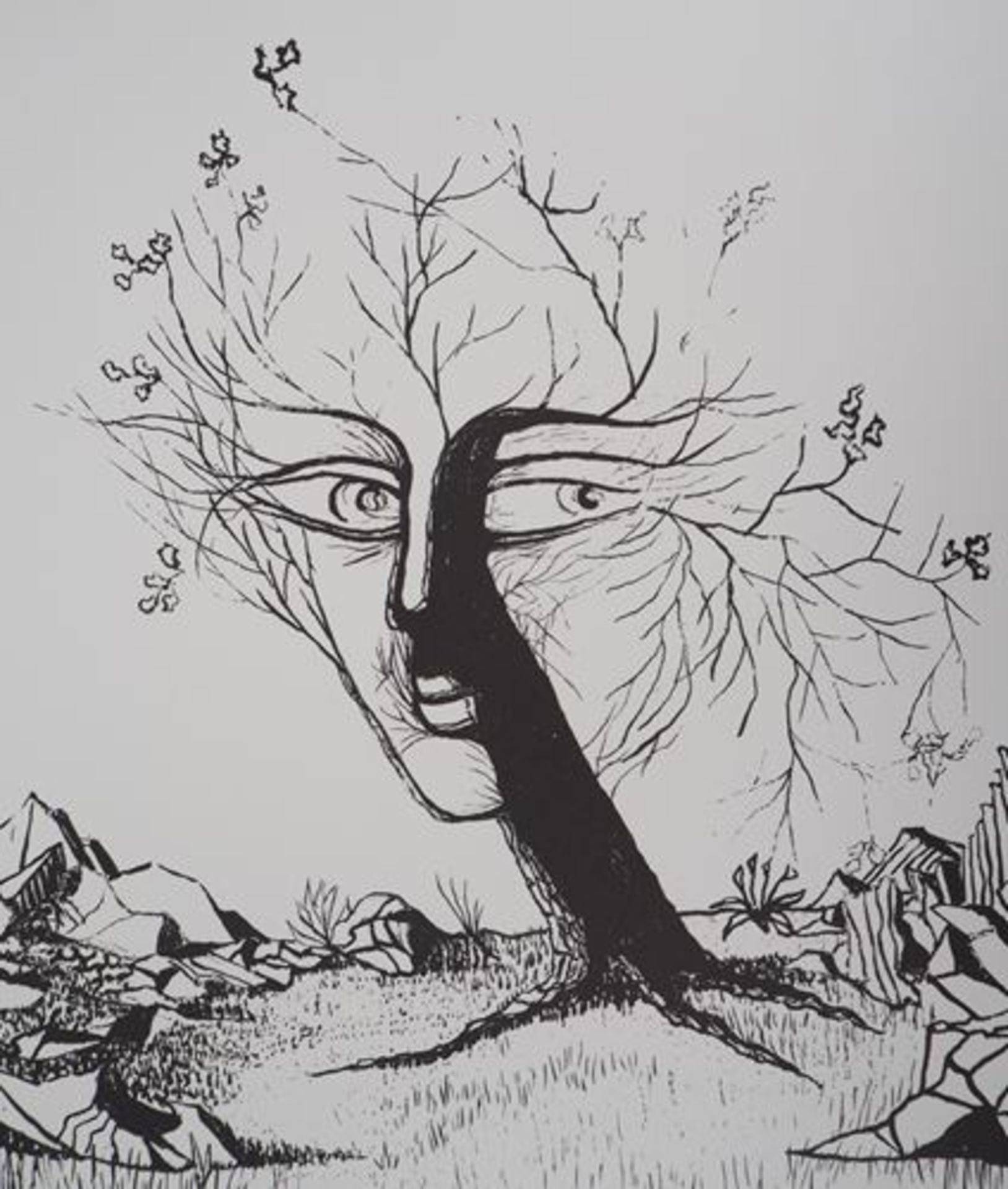 Jean MARAIS Le visage de l'arbre Lithographie Signée du cachet de [...] - Bild 8 aus 8