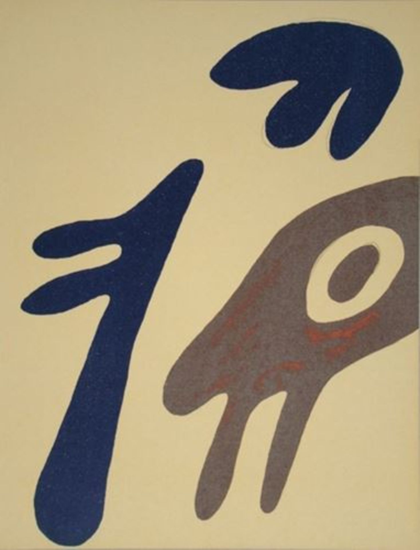 JEAN ARP - Head, torso and navel on table - 1962 Original lithograph in colours on [...] - Bild 3 aus 8