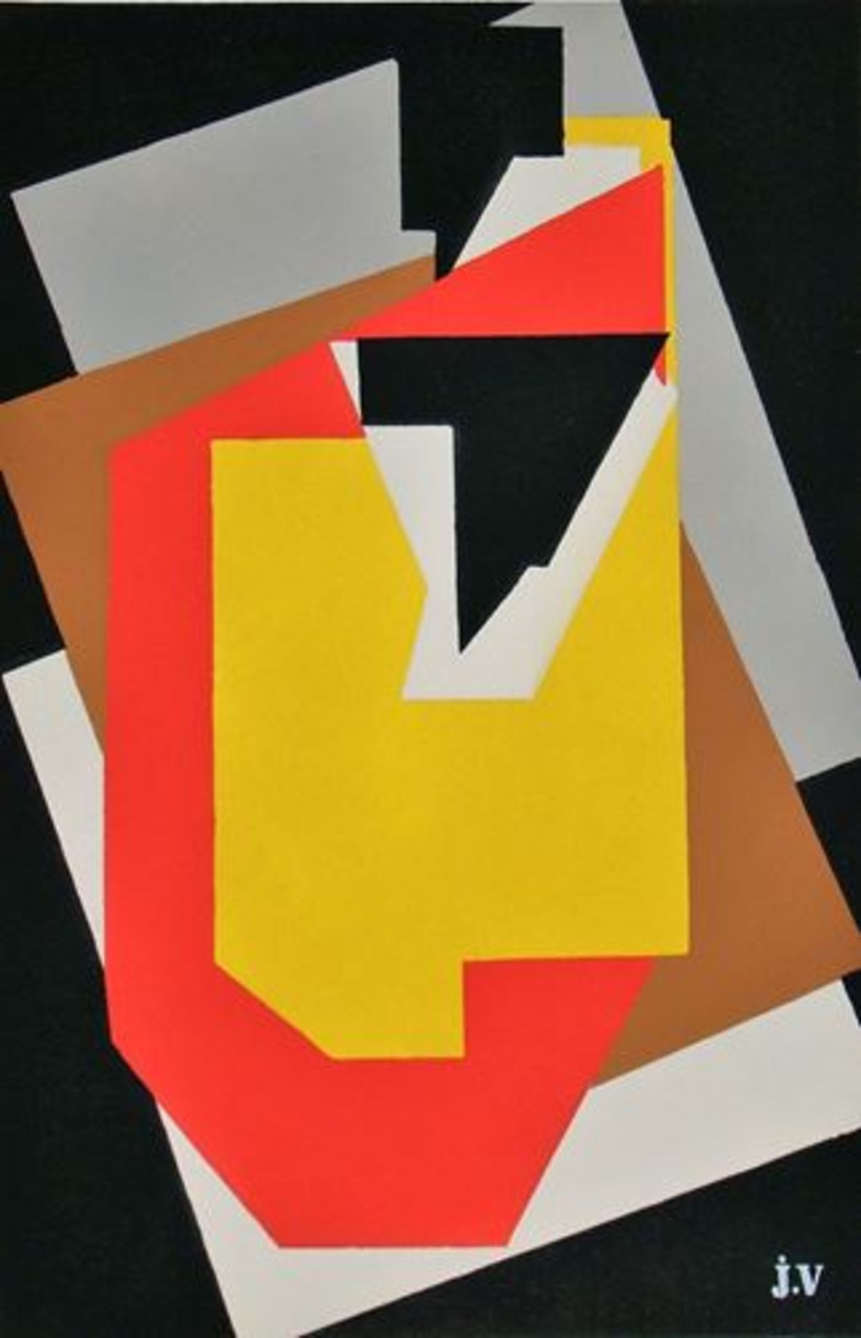 JACQUES VILLON (after) Stencil in 6 gouache colours on wove paper. Title: Noblesse - [...]