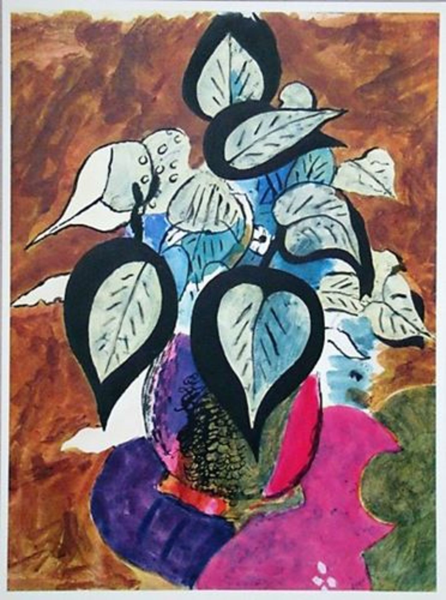 GEORGES BRAQUE (after) Lithograph in colours on wove paper, unsigned and [...]