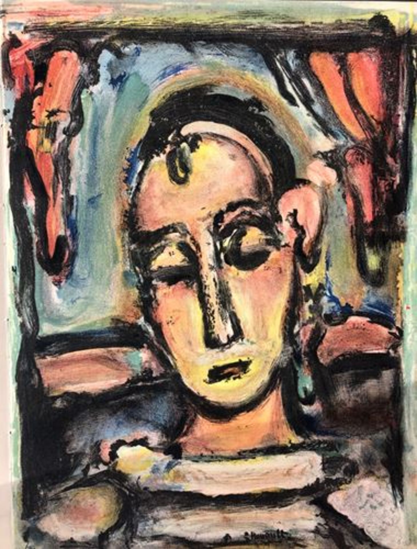 Georges Rouault - Tête de jeune fille Original lithograph in colors Plate [...]