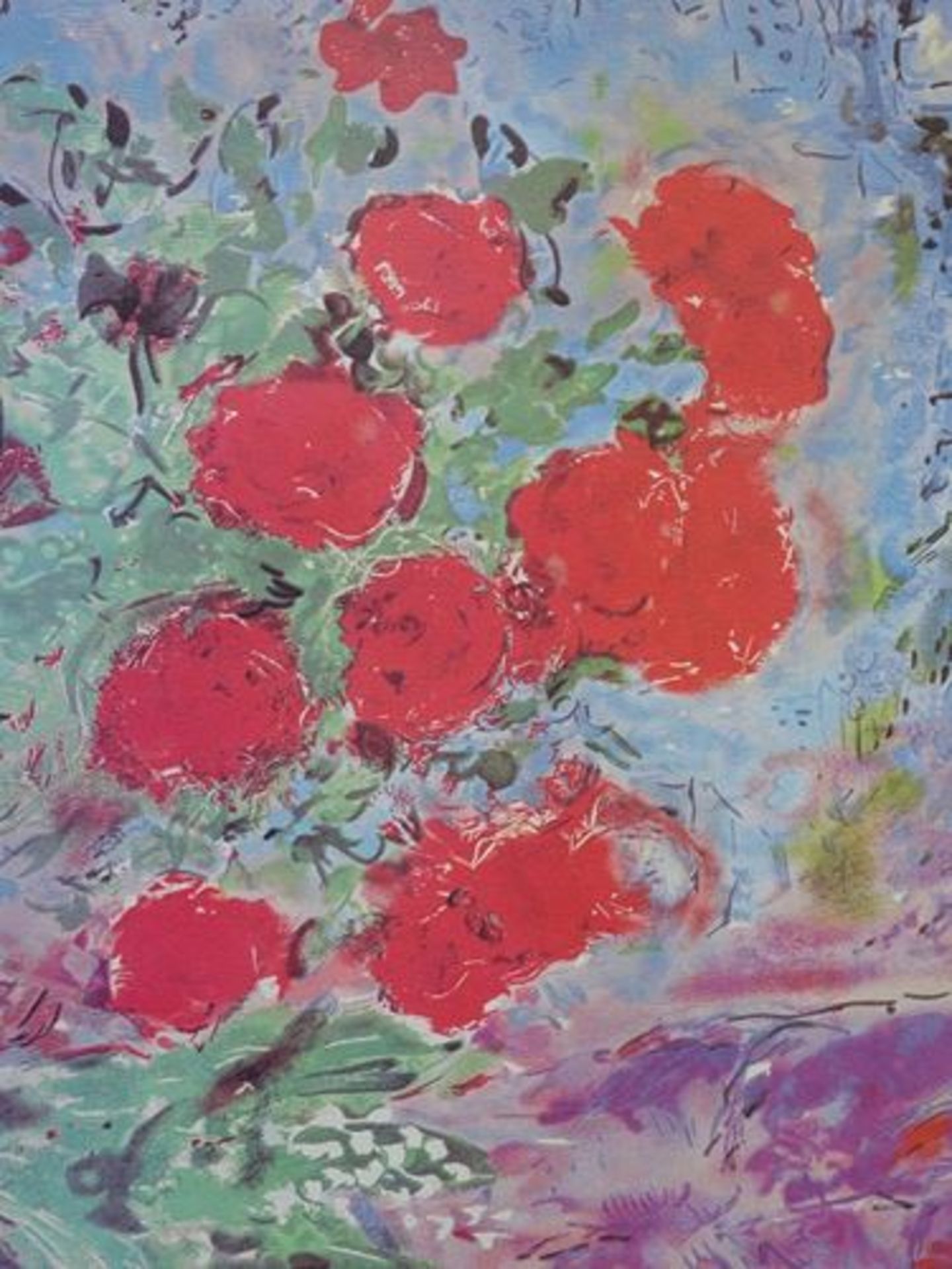 Marc CHAGALL (after) (1887-1985) The red bouquet Lithographic print from an original [...] - Bild 9 aus 9