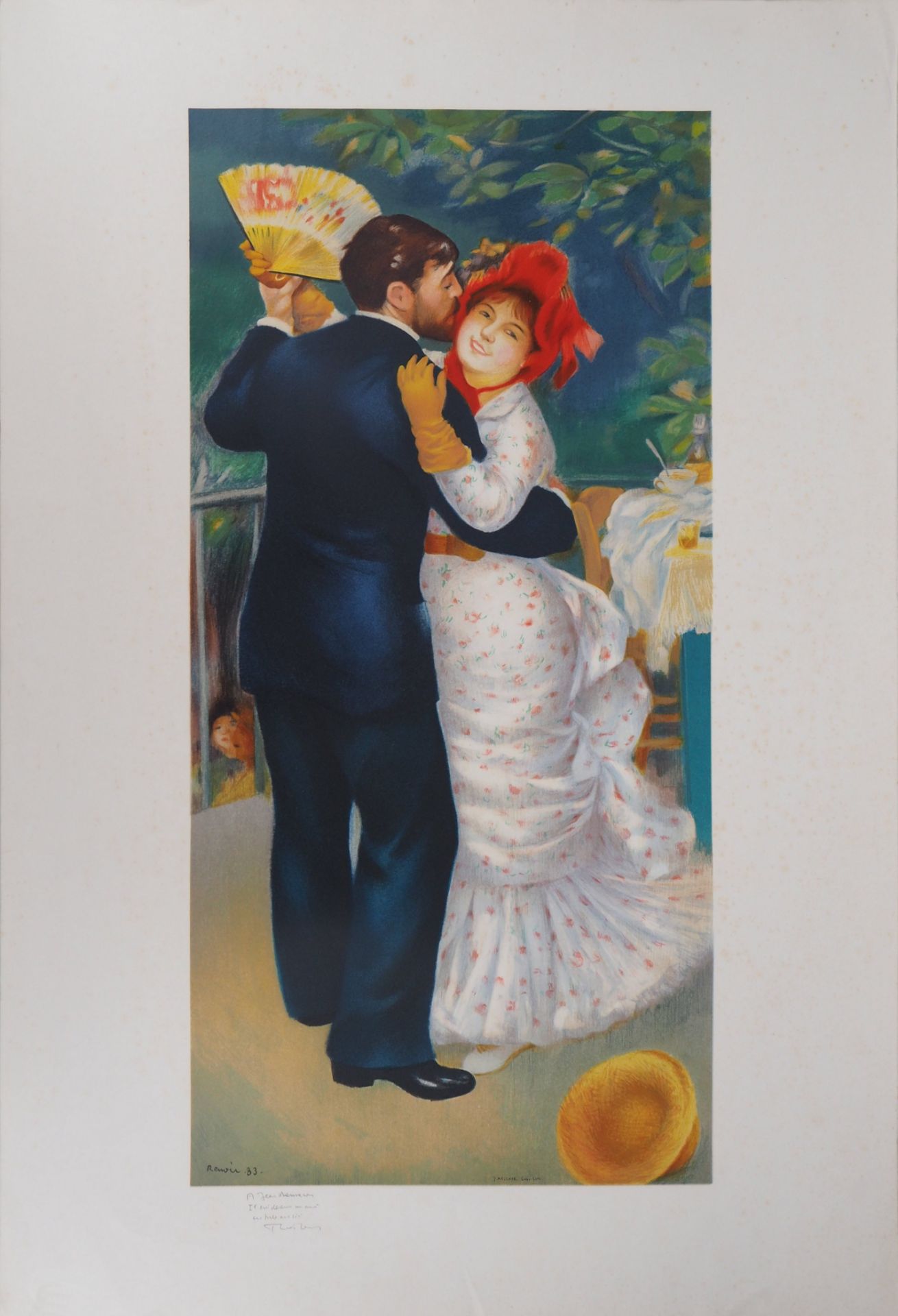 Pierre-Auguste RENOIR (after) The dancing couple at the ball Color lithograph Signed [...] - Bild 2 aus 9