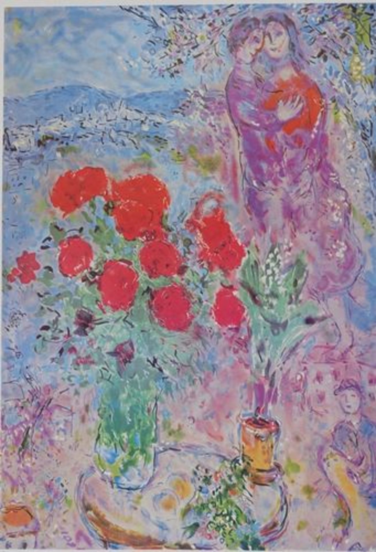 Marc CHAGALL (after) (1887-1985) The red bouquet Lithographic print from an original [...] - Bild 5 aus 9