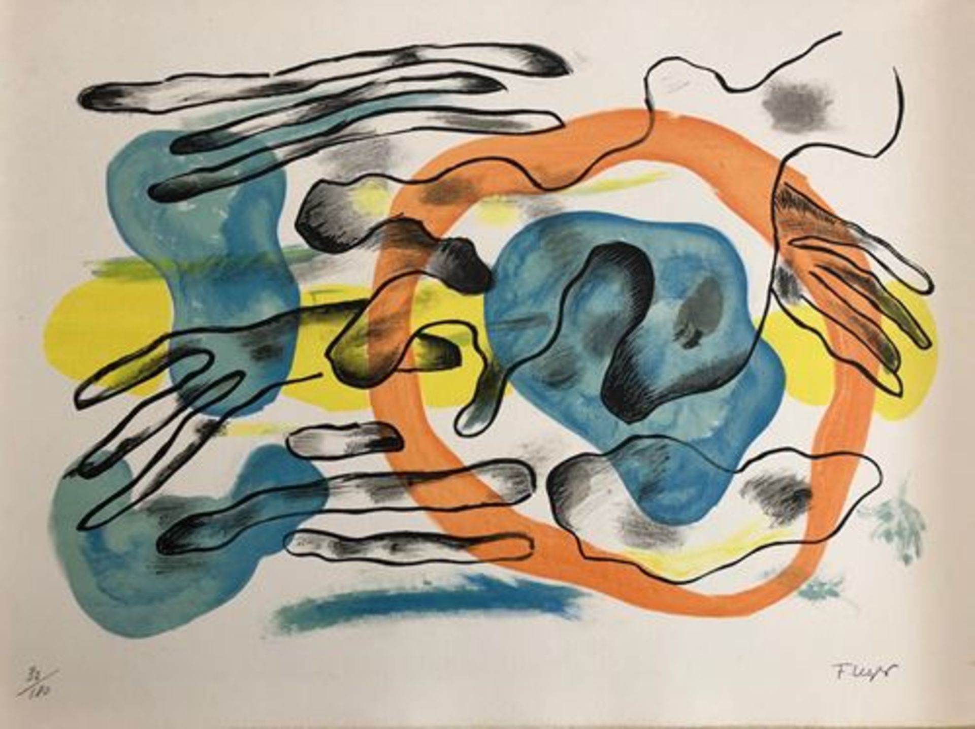 Fernand Léger - Les nuages Original lithograph on vélin d'Arches paper Plate [...]