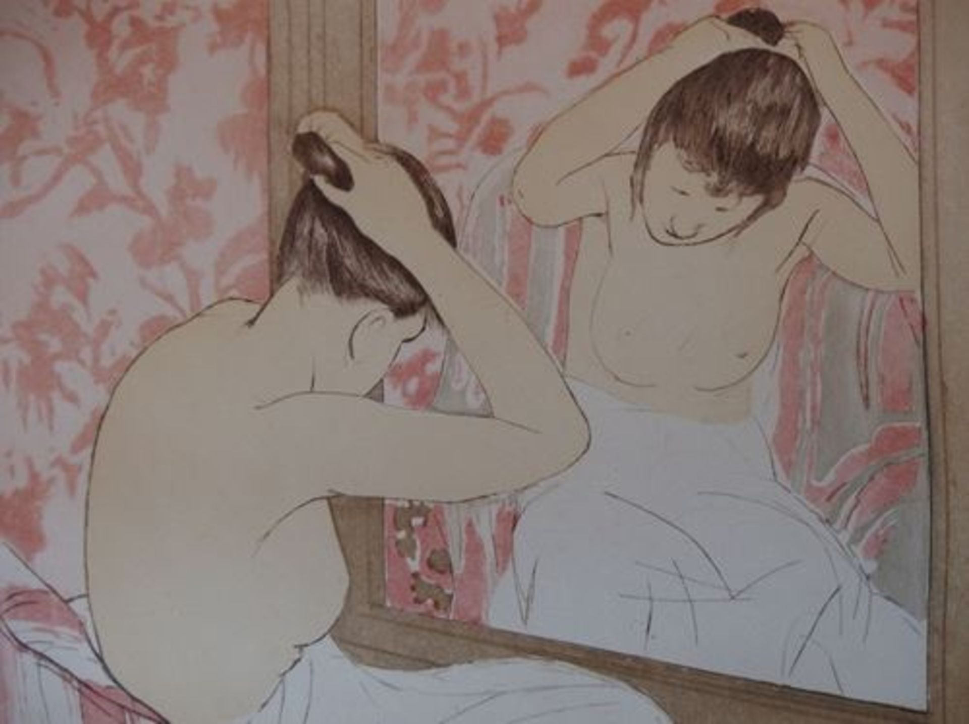 Mary CASSATT (d'après) The bath of the child Engraving (dry point, vernis mou and [...] - Bild 3 aus 5