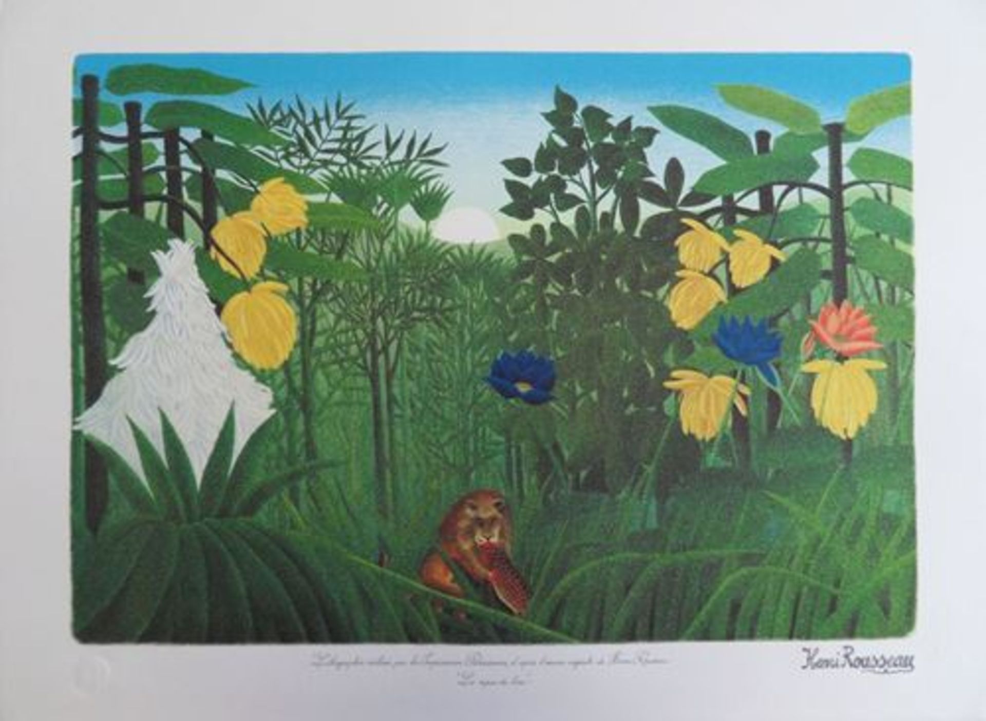 Le Douanier ROUSSEAU (after) The Lion's Meal Original lithograph on stone Signed in [...]