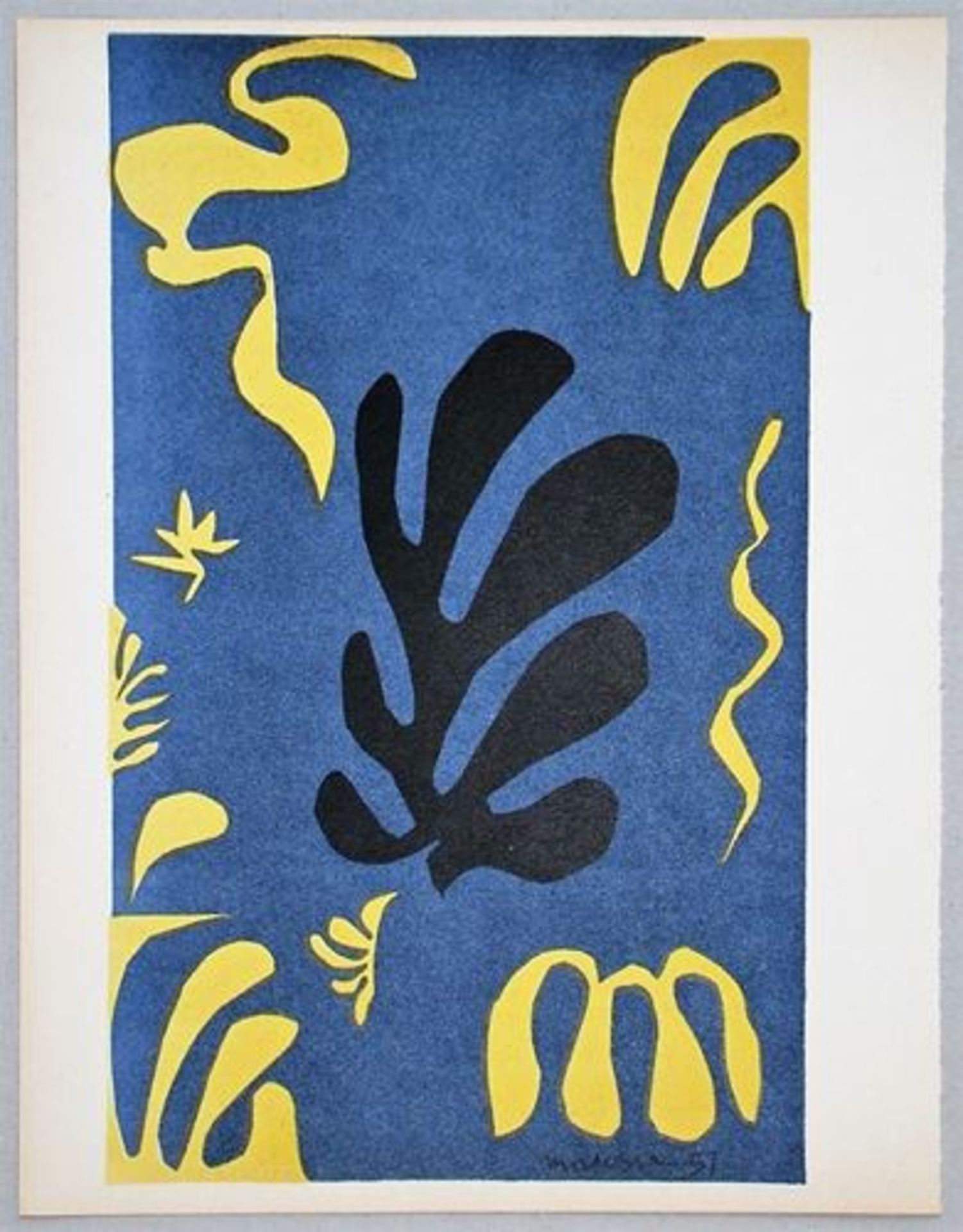 HENRI MATISSE ( after ) - Composition fond bleu - 1951 Lithographe in colours on wove [...] - Bild 2 aus 9