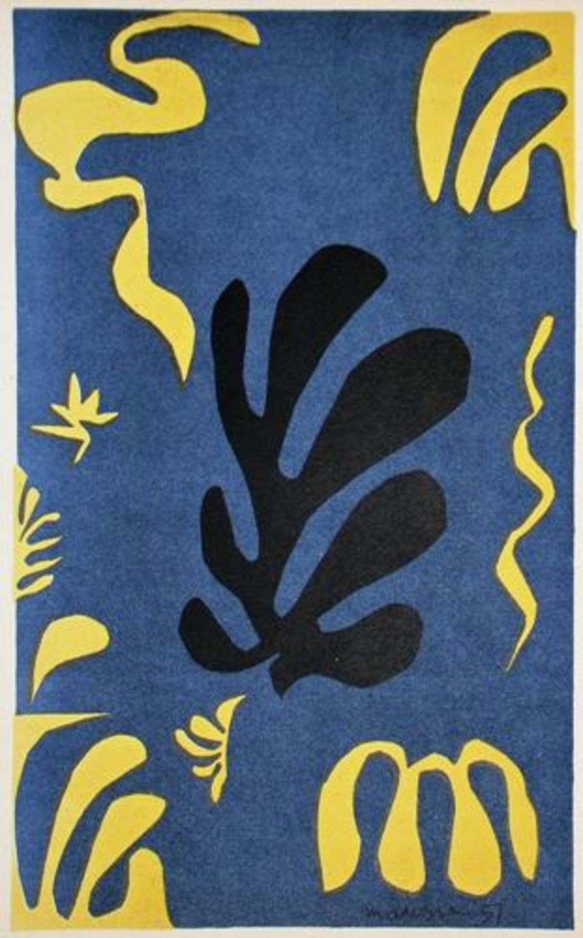 HENRI MATISSE ( after ) - Composition fond bleu - 1951 Lithographe in colours on wove [...]