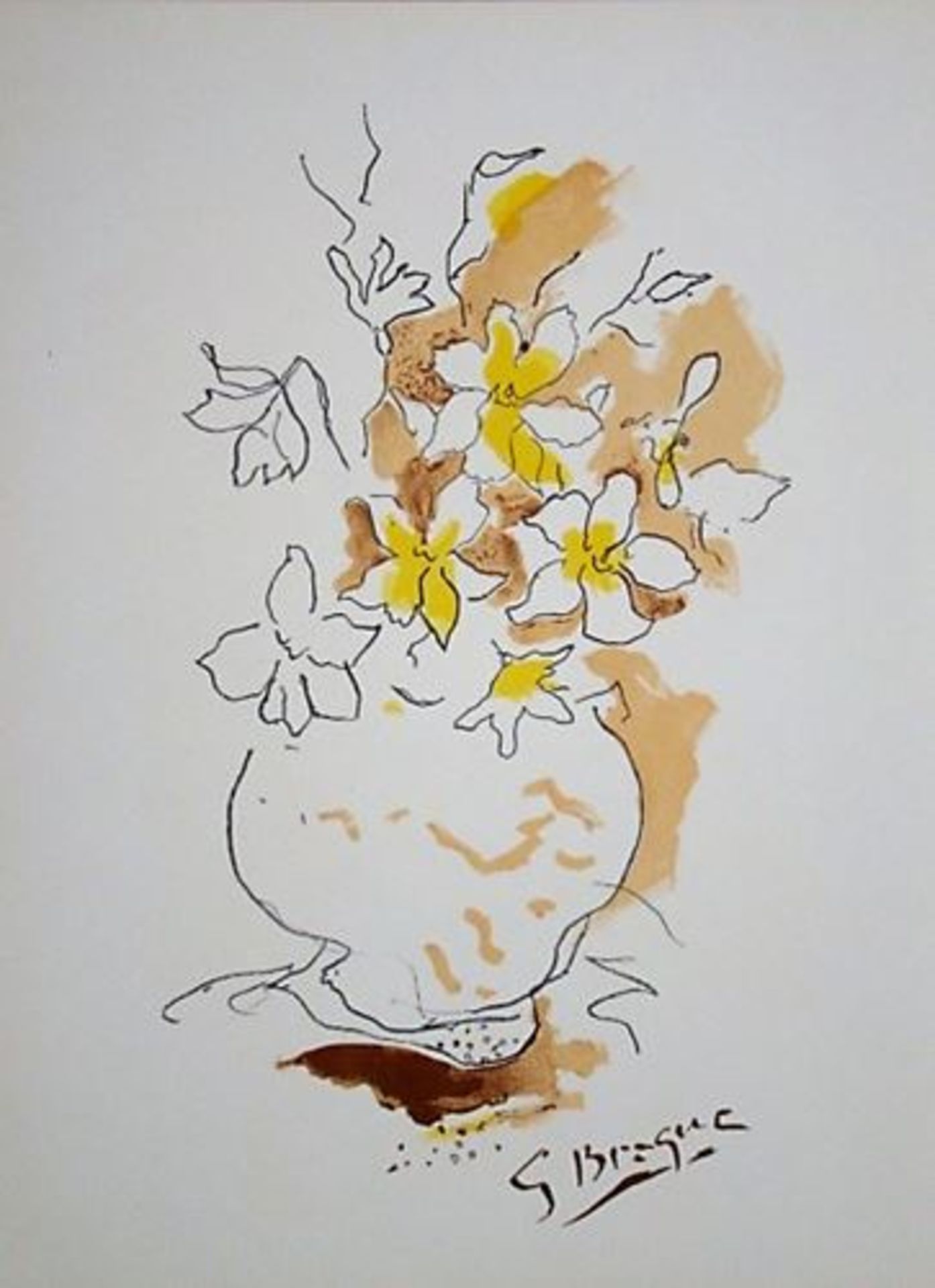 GEORGES BRAQUE (after) Lithograph in colours on wove paper. Printed in 1955 after the [...]