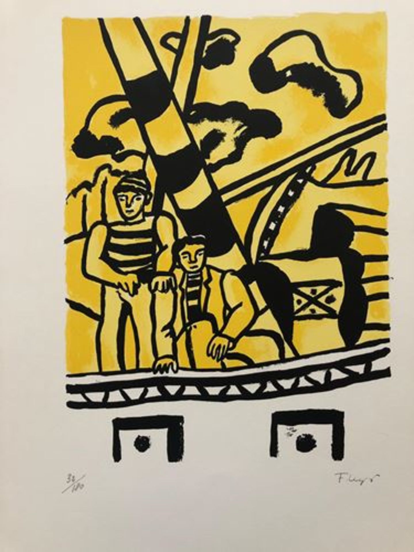 Fernand Léger - Le remorqueur jaune Original lithograph on vélin d'Arches [...]
