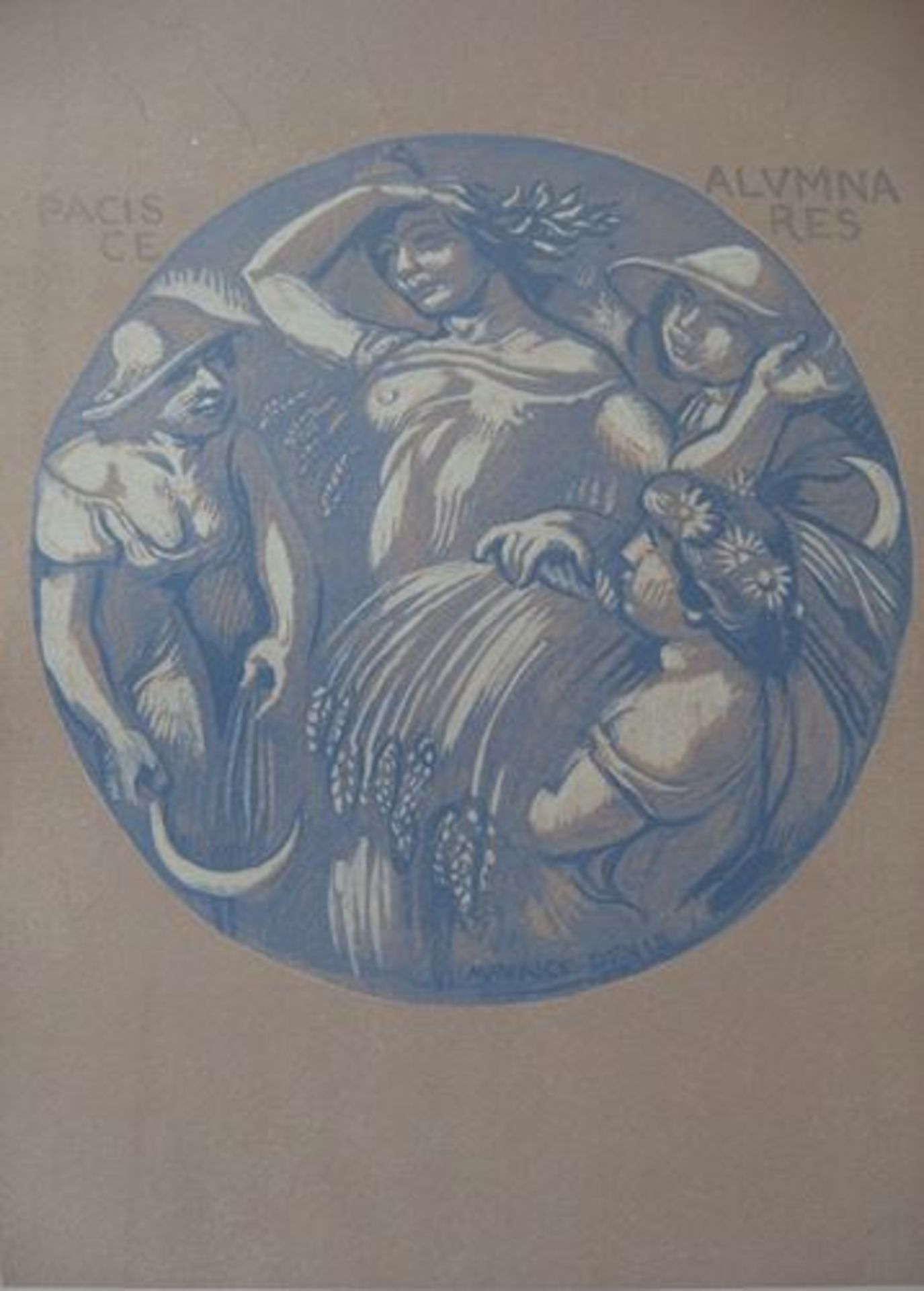 Maurice DENIS The peace and Ceres Woodcut on Vellum Arches paper Signed in the [...] - Bild 2 aus 4