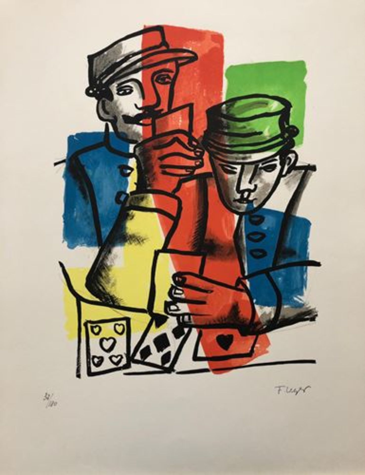 Fernand Léger - Les soldats Original lithograph on vélin d'Arches paper Plate [...]