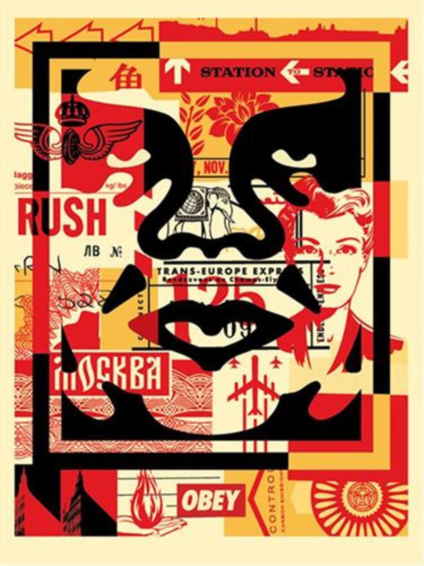 Shepard Fairey (OBEY) - Obey 3 Face Collage Offset Lithographs on cream paper 3 x [...] - Bild 3 aus 4