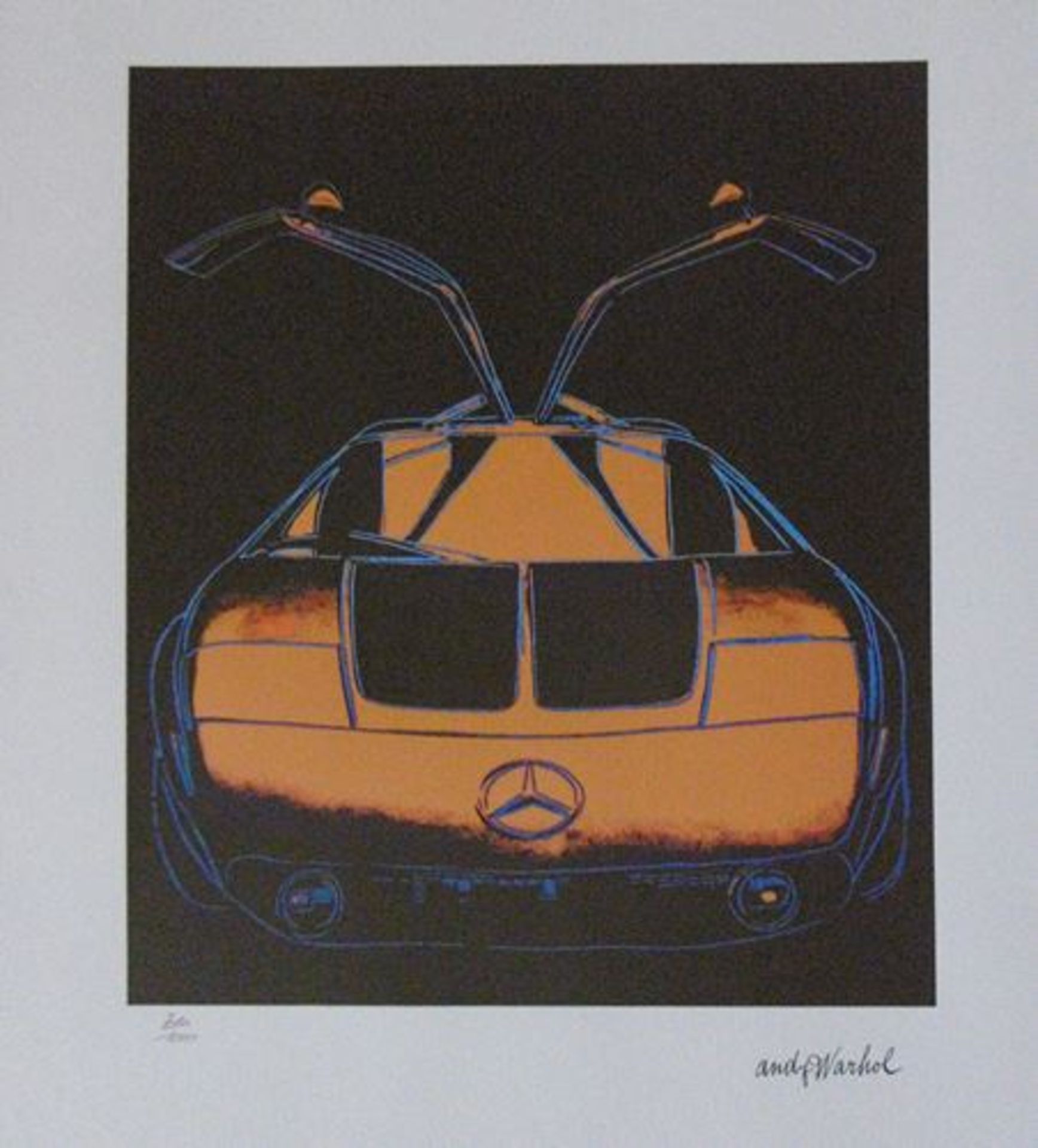 Andy WARHOL (after) "Mercedes C111 Purple and Orange" Lithograph signed in the plate [...] - Bild 2 aus 6