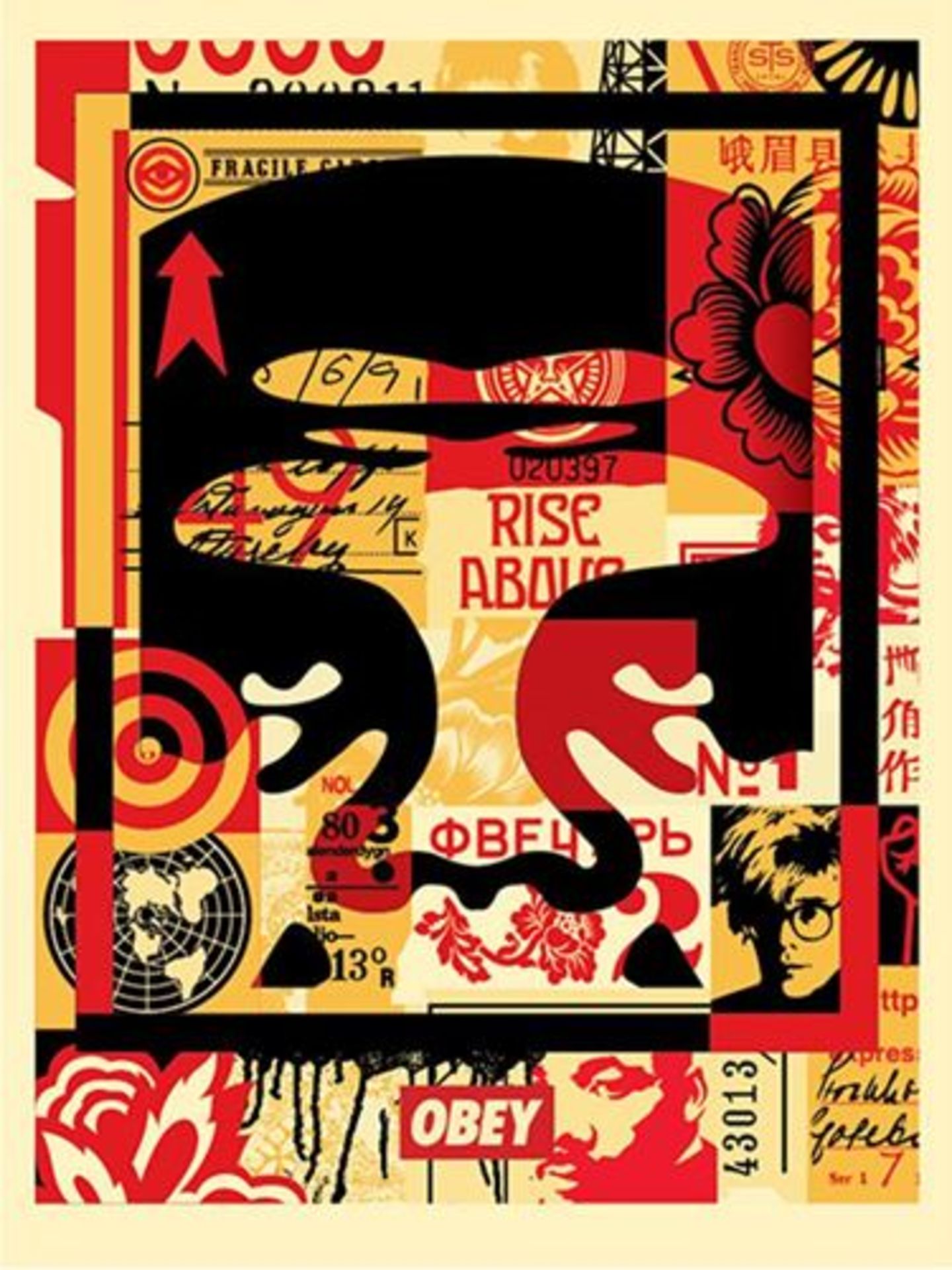 Shepard Fairey (OBEY) - Obey 3 Face Collage Offset Lithographs on cream paper 3 x [...] - Bild 2 aus 4