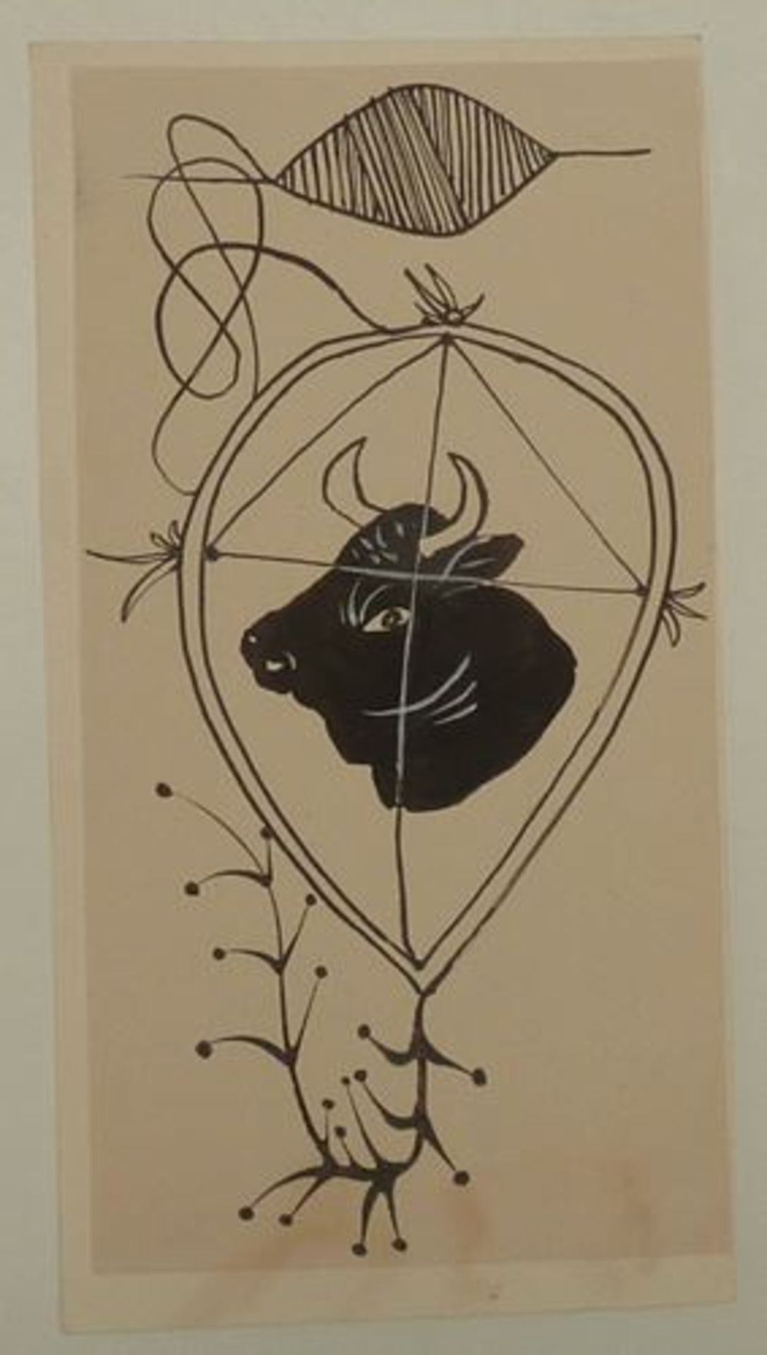 Pierre-Yves TREMOIS The bull's head Original drawing in Indian ink On Arches Vellum [...]