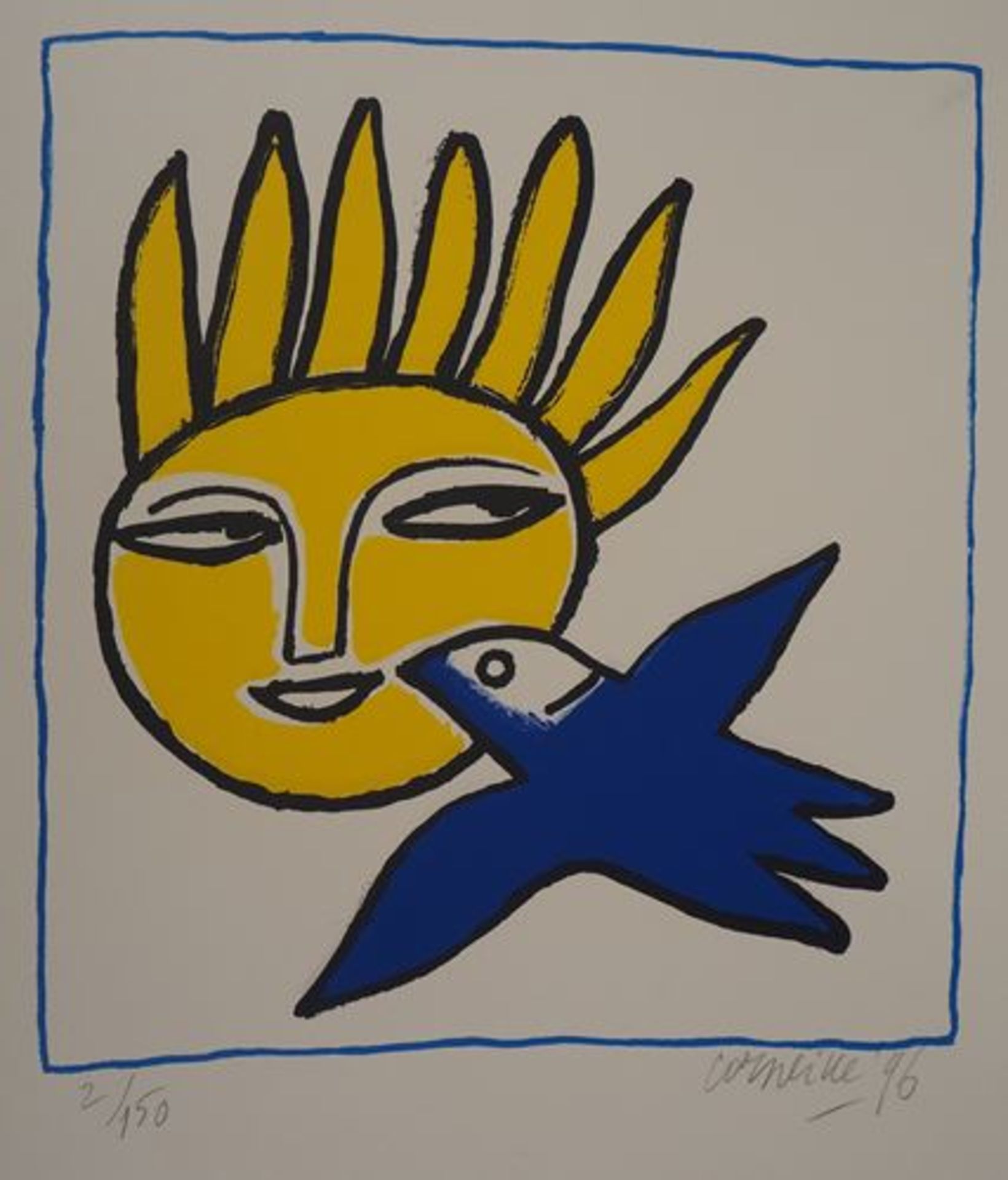 Guillaume CORNEILLE The sun and bird, 1996 Original lithograph on Arches [...]