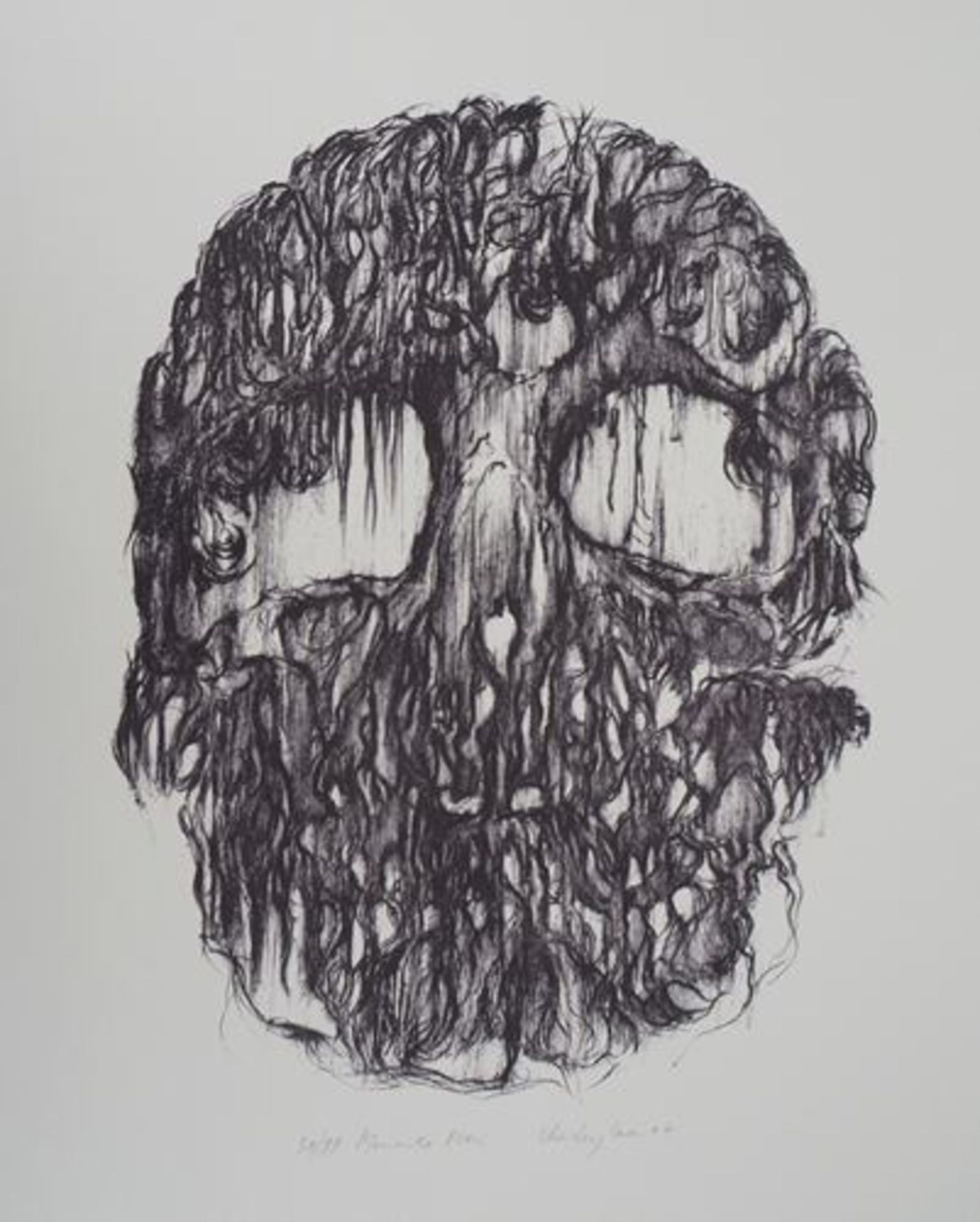 Charley CASE Memento Mori Lithograph Signed in pencil Numbered / 99 copies on vellum [...]