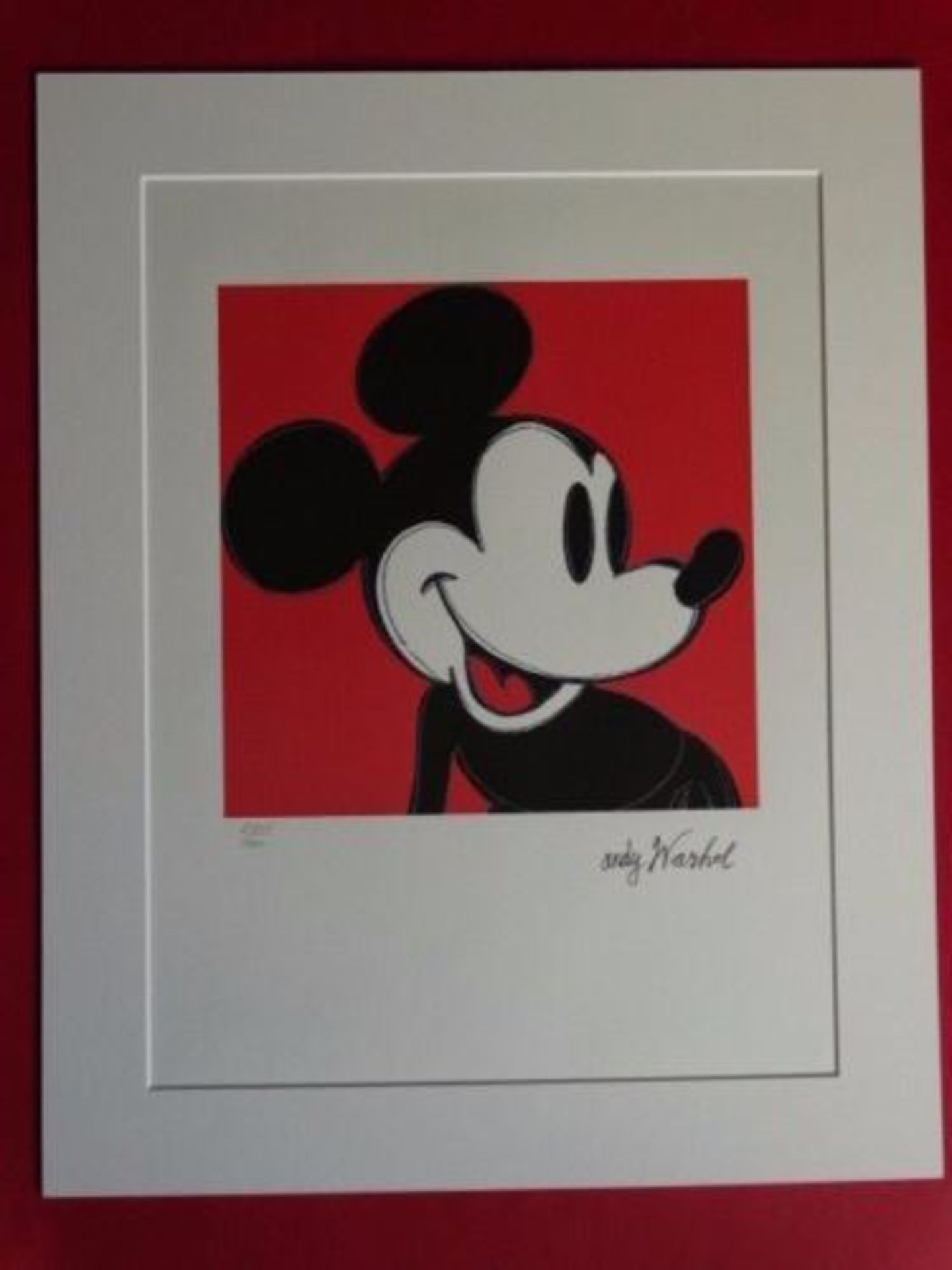 Andy Warhol (after) Mickey Mouse Lithograph edited by CMOA, numbered by hand, signed [...]